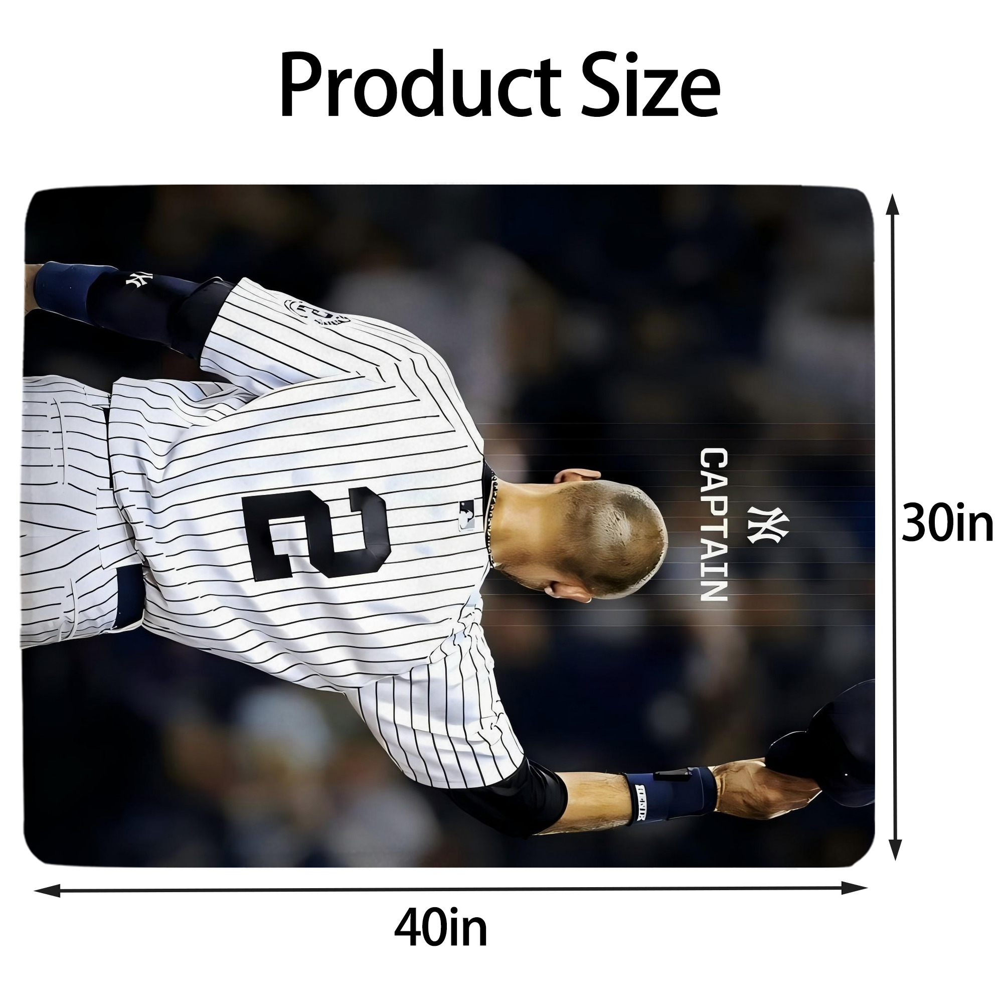 Derek Jeter 56 Soft Plush Fleece Blanket 30x40 Inch - 300GSM Flannel, Ultra Soft & Warm, Lightweight & Durable, Perfect For Kids, Adults, Couch, Bed, Camping, Travel, Gift For Family & Friends