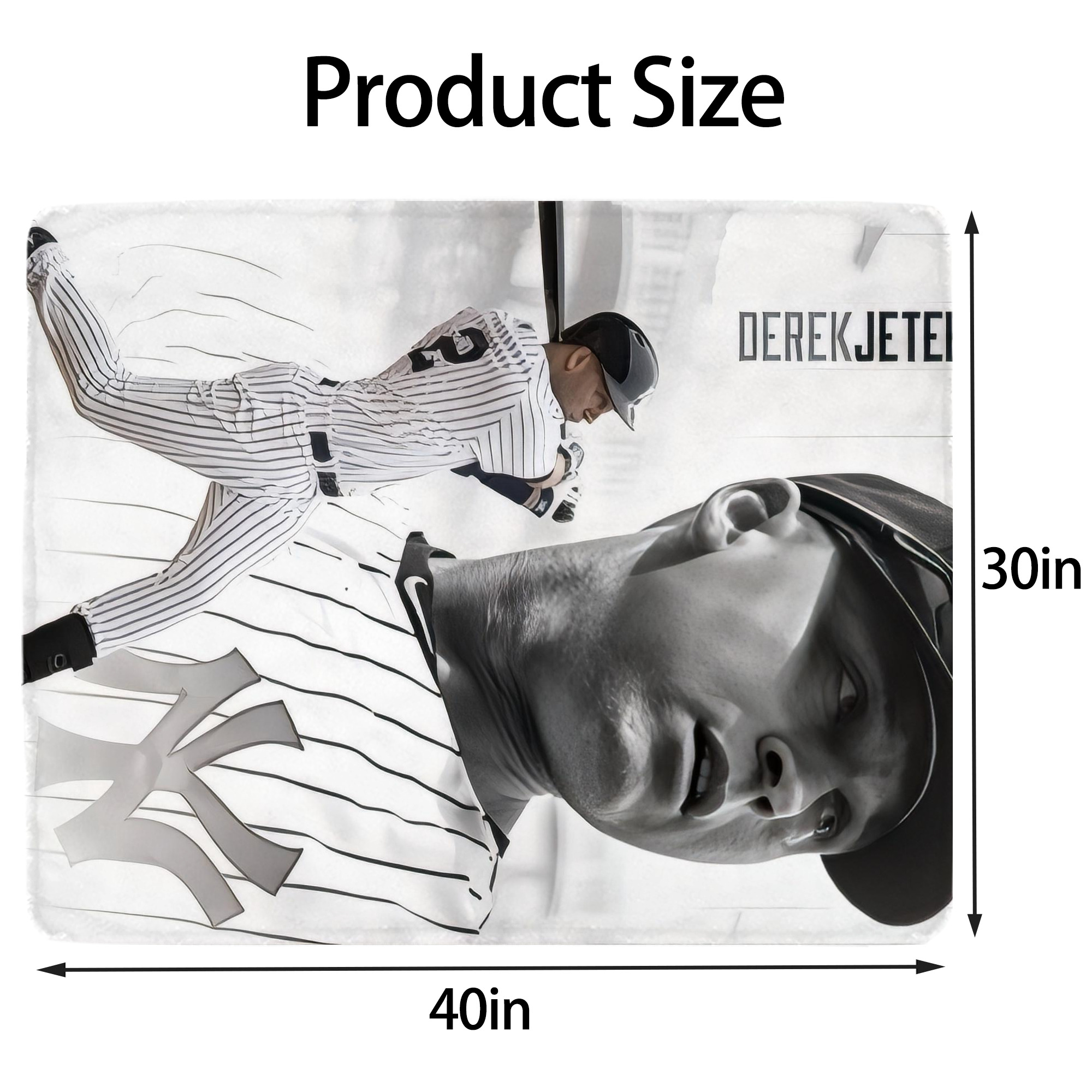 Derek Jeter 61 Soft Plush Fleece Blanket 30x40 Inch - 300GSM Flannel, Ultra Soft & Warm, Lightweight & Durable, Perfect For Kids, Adults, Couch, Bed, Camping, Travel, Gift For Family & Friends