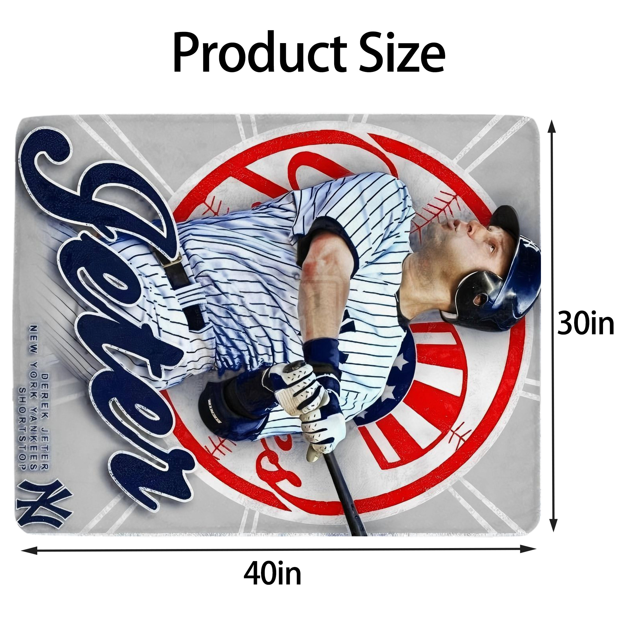 Derek Jeter 62 Soft Plush Fleece Blanket 30x40 Inch - 300GSM Flannel, Ultra Soft & Warm, Lightweight & Durable, Perfect For Kids, Adults, Couch, Bed, Camping, Travel, Gift For Family & Friends
