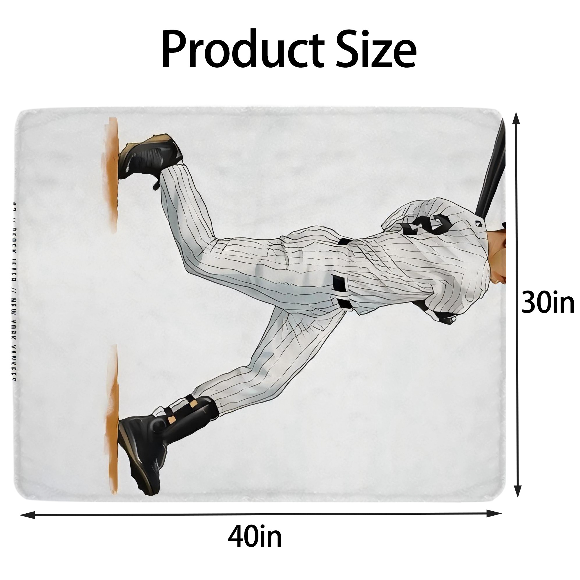 Derek Jeter 64 Soft Plush Fleece Blanket 30x40 Inch - 300GSM Flannel, Ultra Soft & Warm, Lightweight & Durable, Perfect For Kids, Adults, Couch, Bed, Camping, Travel, Gift For Family & Friends