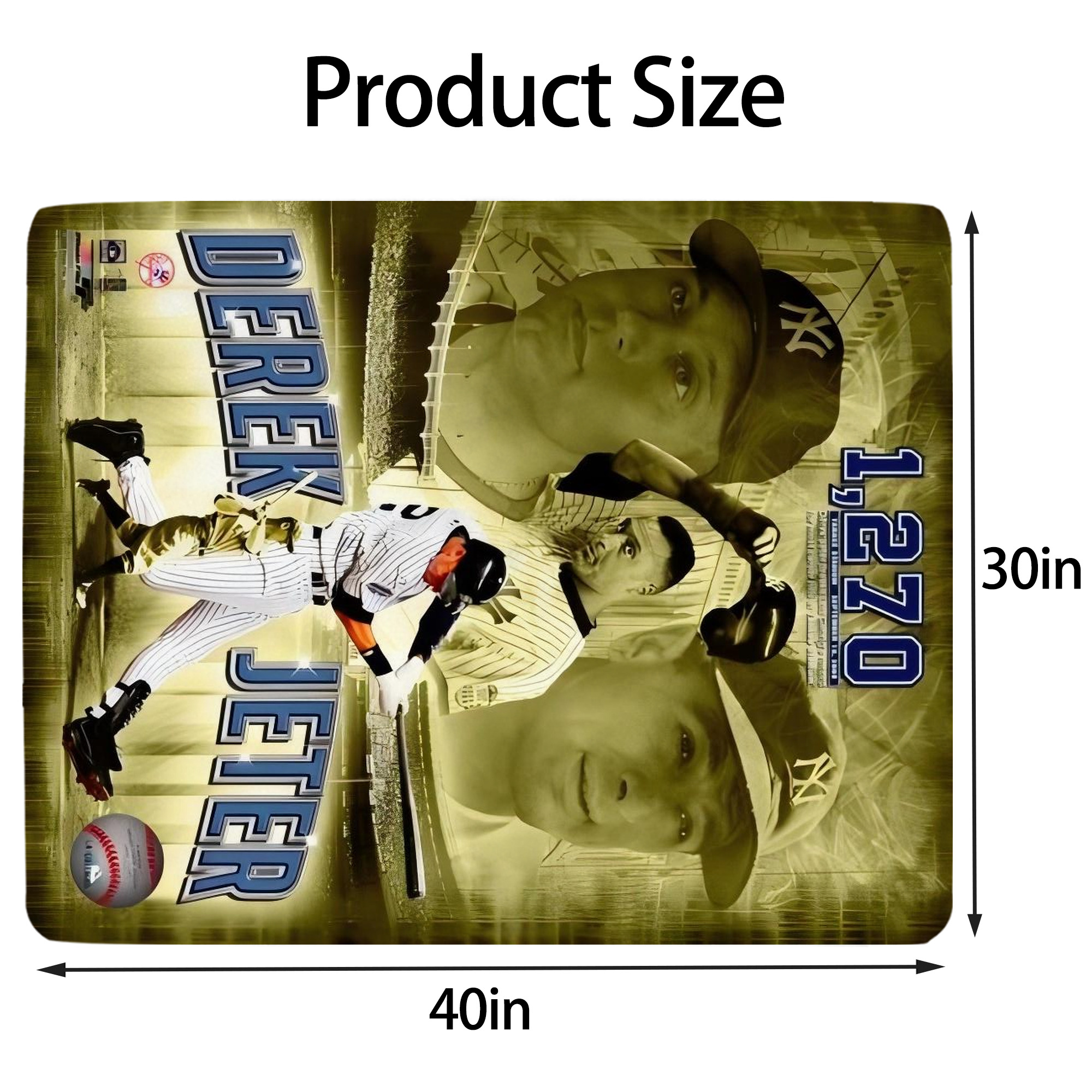 Derek Jeter 86 Soft Plush Fleece Blanket 30x40 Inch - 300GSM Flannel, Ultra Soft & Warm, Lightweight & Durable, Perfect For Kids, Adults, Couch, Bed, Camping, Travel, Gift For Family & Friends