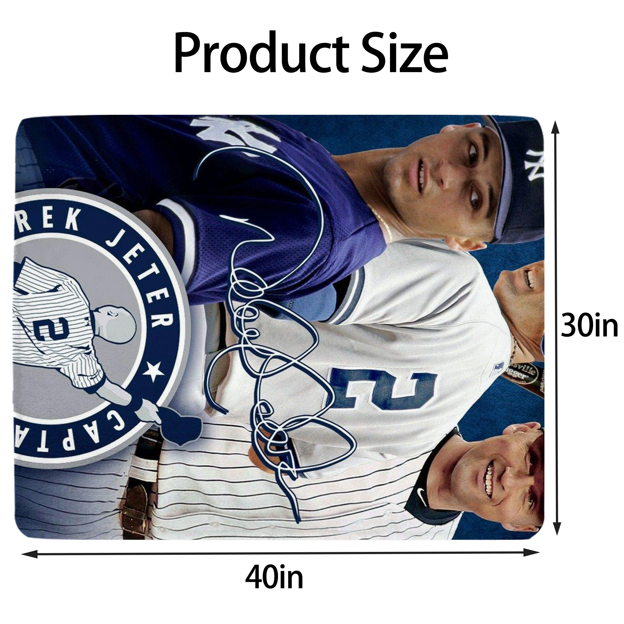 Derek Jeter 92 Soft Plush Fleece Blanket 30x40 Inch - 300GSM Flannel, Ultra Soft & Warm, Lightweight & Durable, Perfect For Kids, Adults, Couch, Bed, Camping, Travel, Gift For Family & Friends