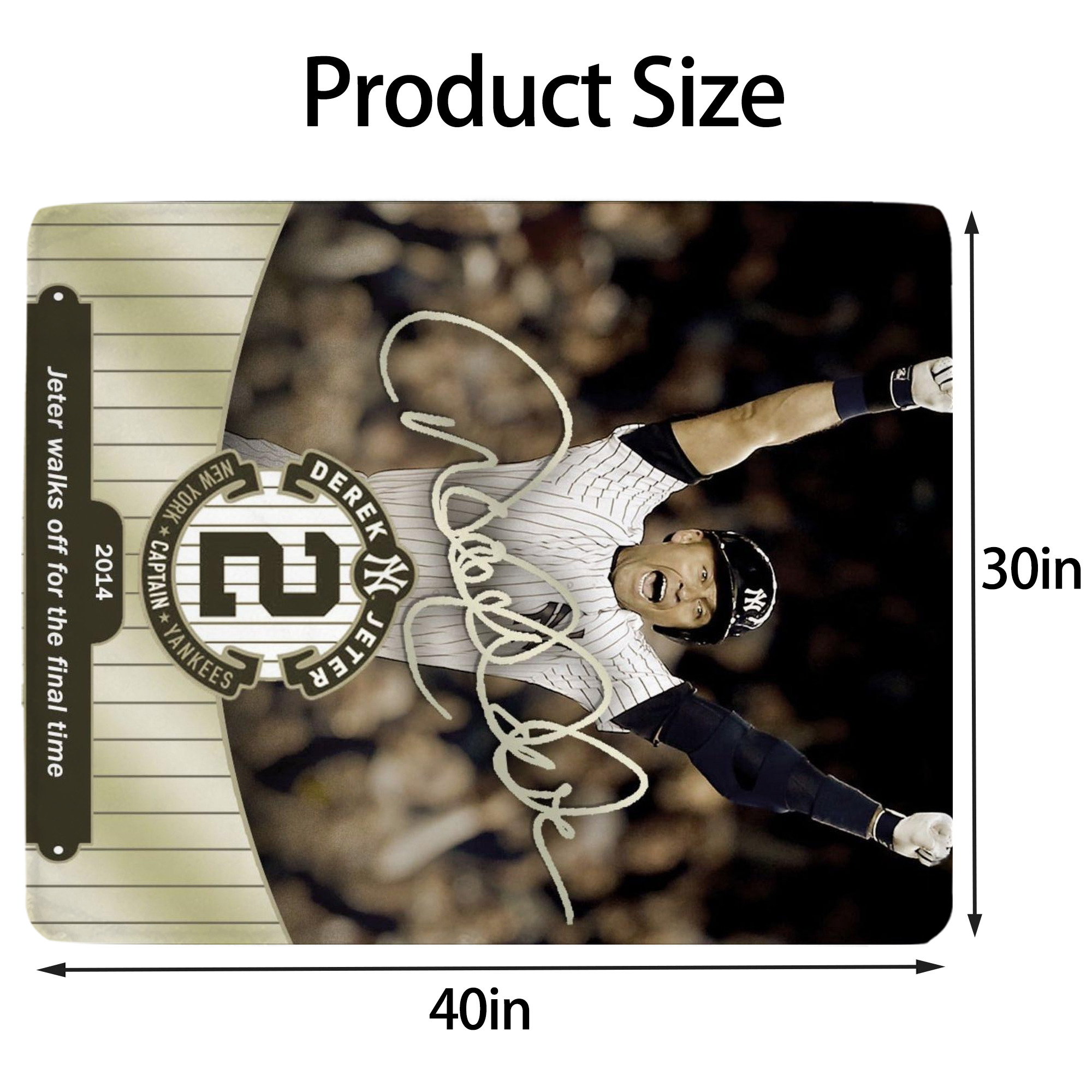 Derek Jeter 95 Soft Plush Fleece Blanket 30x40 Inch - 300GSM Flannel, Ultra Soft & Warm, Lightweight & Durable, Perfect For Kids, Adults, Couch, Bed, Camping, Travel, Gift For Family & Friends