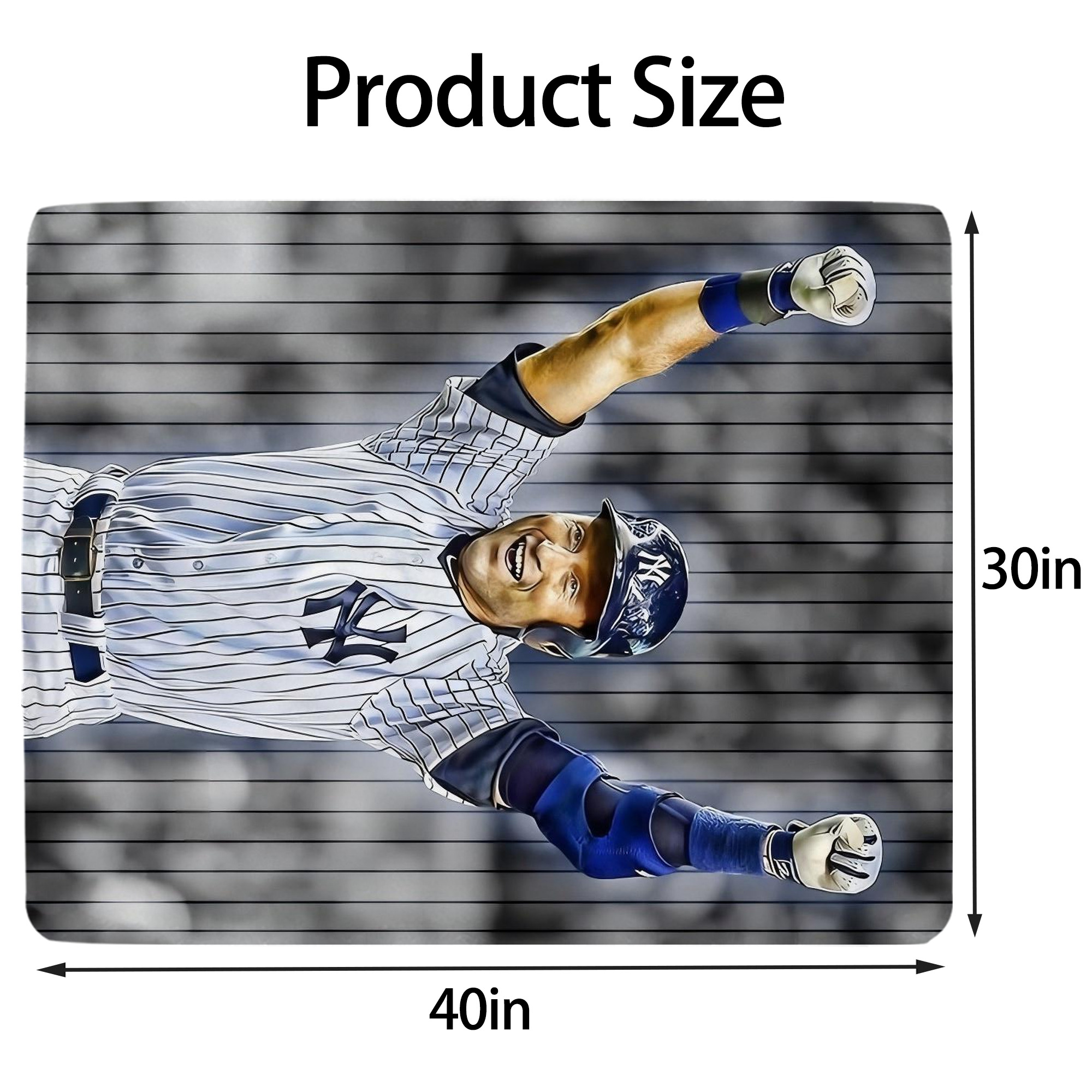 Derek Jeter 96 Soft Plush Fleece Blanket 30x40 Inch - 300GSM Flannel, Ultra Soft & Warm, Lightweight & Durable, Perfect For Kids, Adults, Couch, Bed, Camping, Travel, Gift For Family & Friends