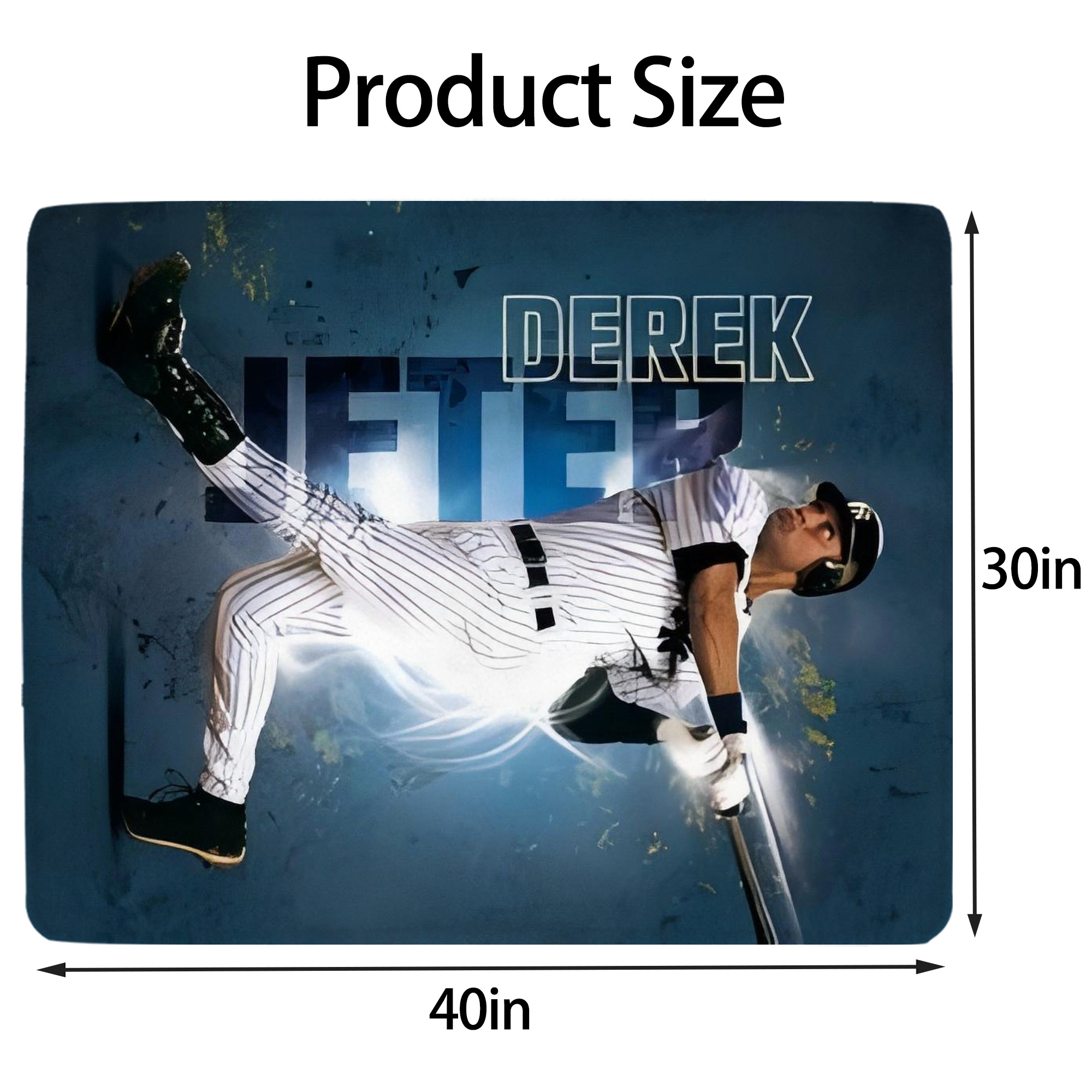 Derek Jeter 99 Soft Plush Fleece Blanket 30x40 Inch - 300GSM Flannel, Ultra Soft & Warm, Lightweight & Durable, Perfect For Kids, Adults, Couch, Bed, Camping, Travel, Gift For Family & Friends