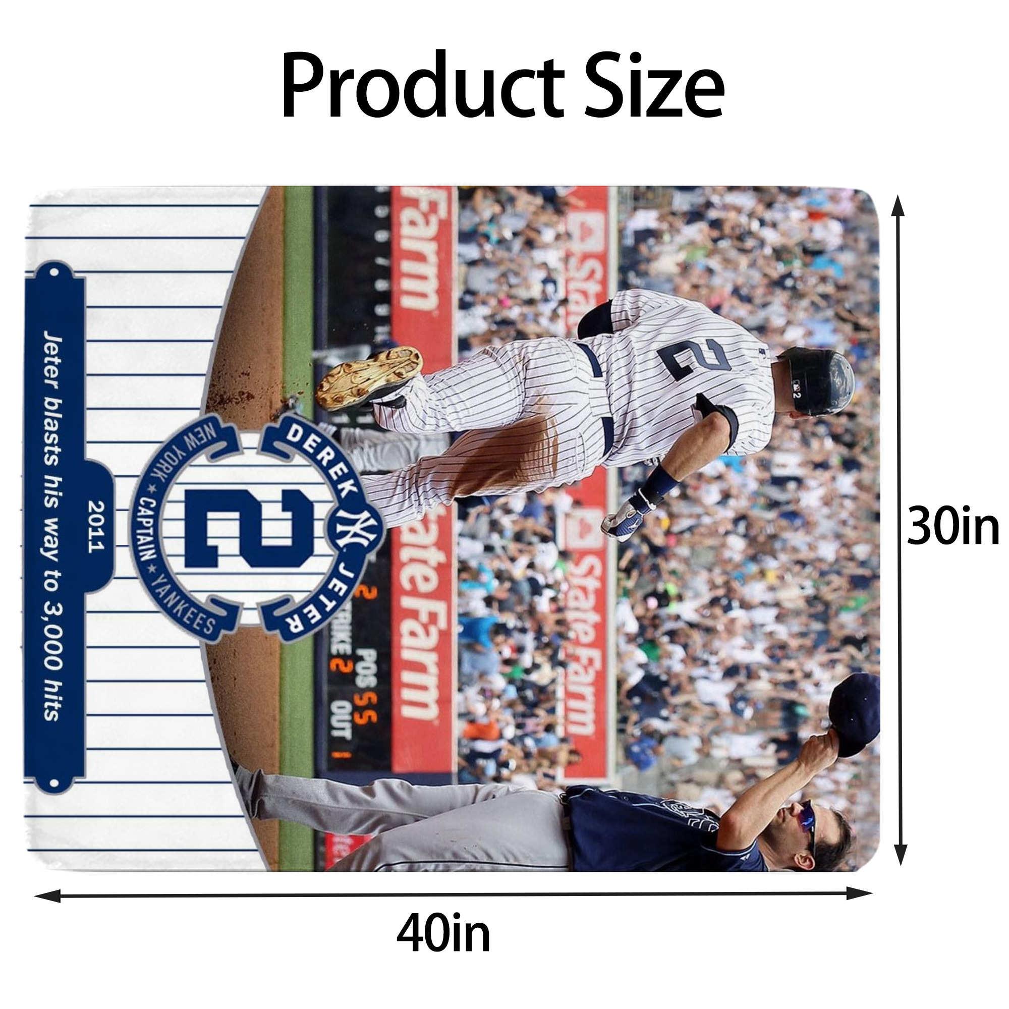 Derek Jeter 102 Soft Plush Fleece Blanket 30x40 Inch - 300GSM Flannel, Ultra Soft & Warm, Lightweight & Durable, Perfect For Kids, Adults, Couch, Bed, Camping, Travel, Gift For Family & Friends