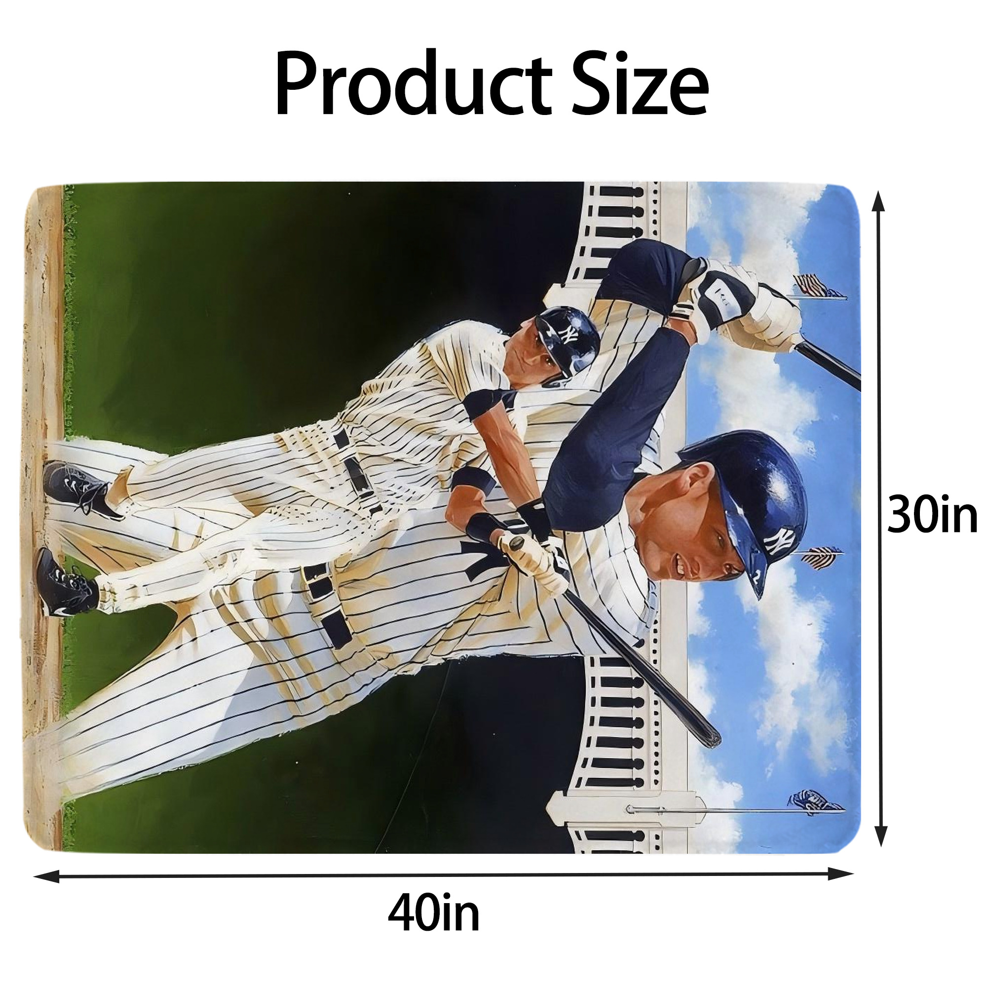 Derek Jeter 108 Soft Plush Fleece Blanket 30x40 Inch - 300GSM Flannel, Ultra Soft & Warm, Lightweight & Durable, Perfect For Kids, Adults, Couch, Bed, Camping, Travel, Gift For Family & Friends
