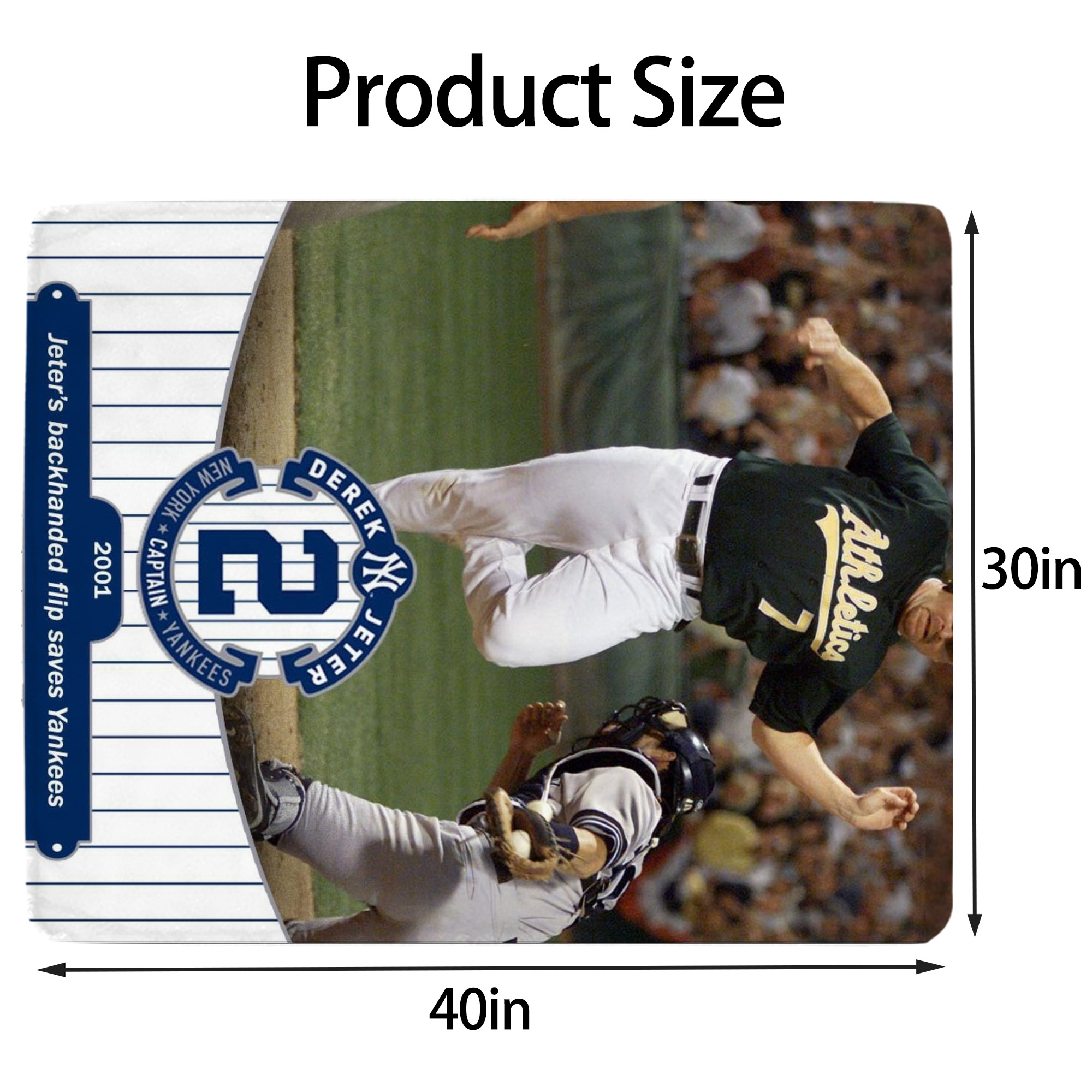 Derek Jeter 111 Soft Plush Fleece Blanket 30x40 Inch - 300GSM Flannel, Ultra Soft & Warm, Lightweight & Durable, Perfect For Kids, Adults, Couch, Bed, Camping, Travel, Gift For Family & Friends