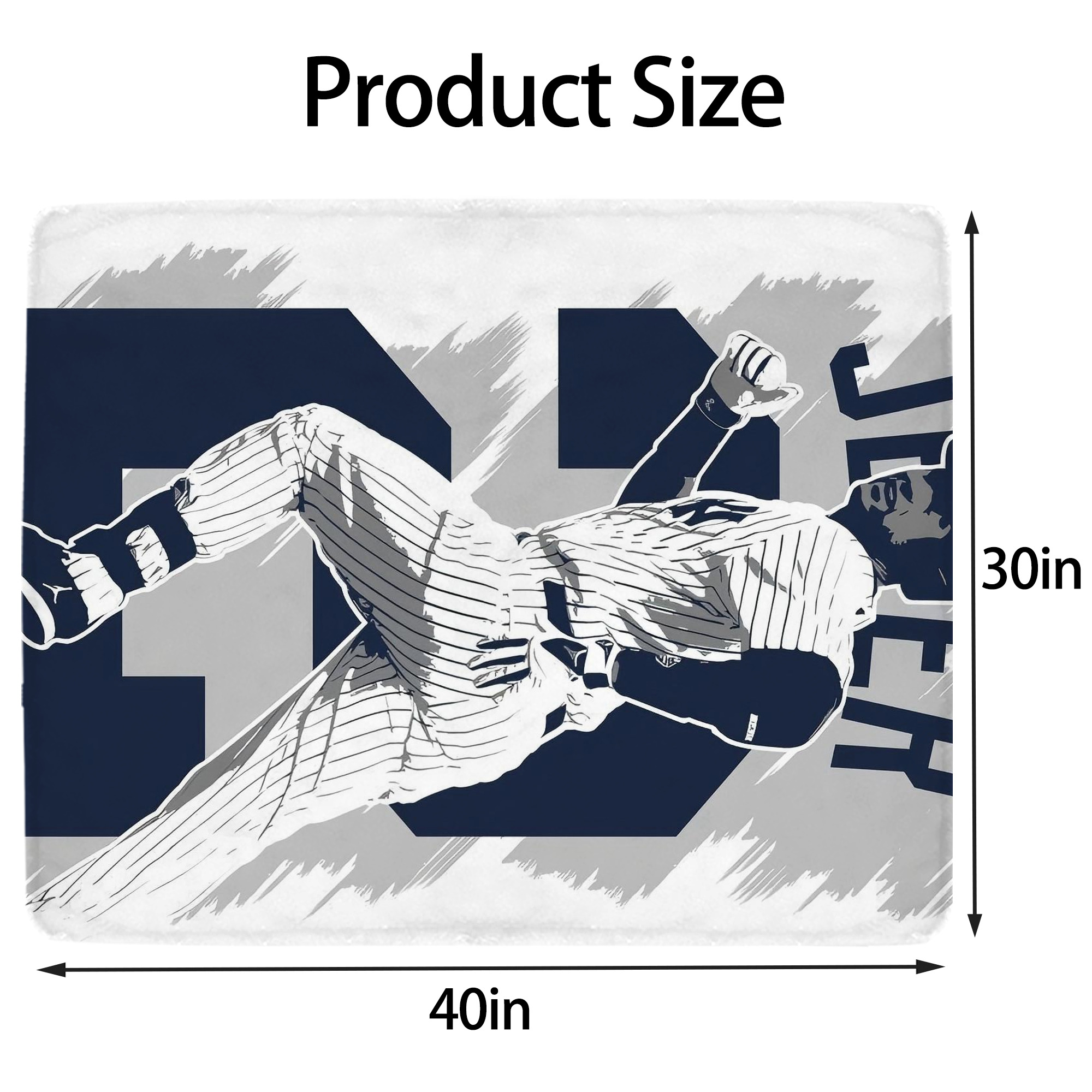 Derek Jeter 113 Soft Plush Fleece Blanket 30x40 Inch - 300GSM Flannel, Ultra Soft & Warm, Lightweight & Durable, Perfect For Kids, Adults, Couch, Bed, Camping, Travel, Gift For Family & Friends