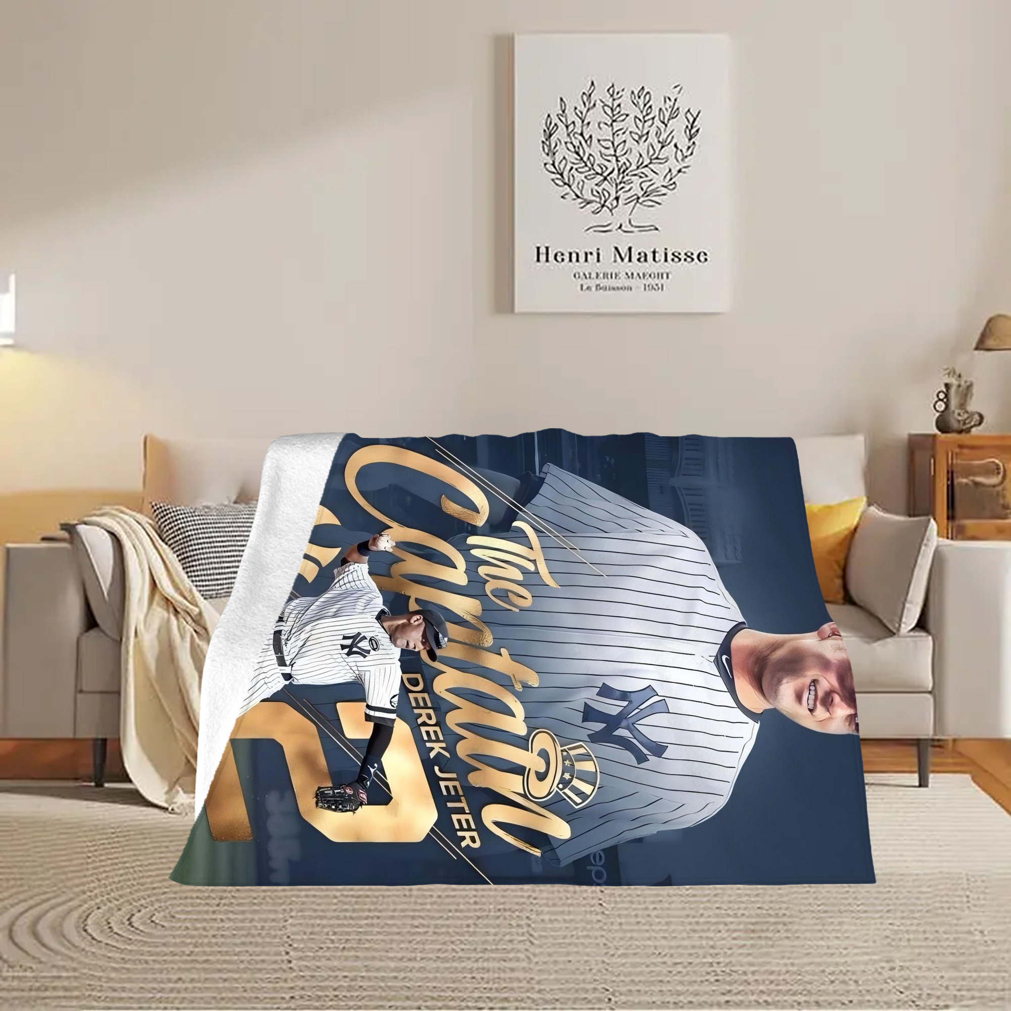 Derek Jeter 29 Soft Plush Fleece Blanket 30x40 Inch - 300GSM Flannel, Ultra Soft & Warm, Lightweight & Durable, Perfect For Kids, Adults, Couch, Bed, Camping, Travel, Gift For Family & Friends