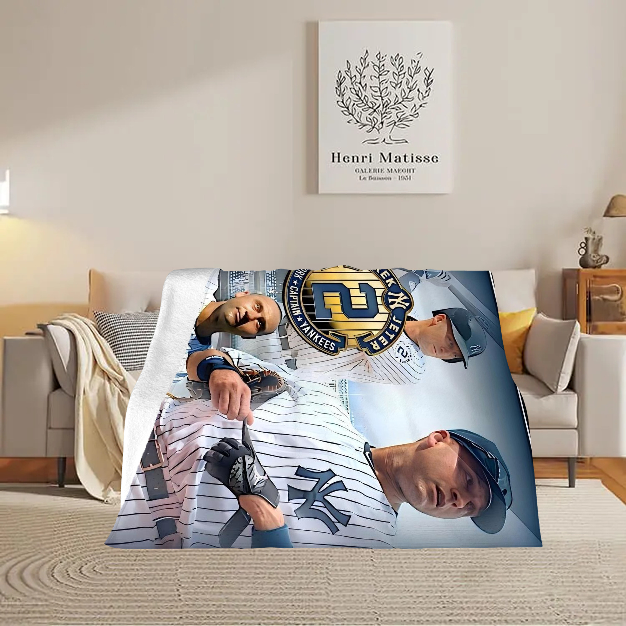 Derek Jeter 40 Soft Plush Fleece Blanket 30x40 Inch - 300GSM Flannel, Ultra Soft & Warm, Lightweight & Durable, Perfect For Kids, Adults, Couch, Bed, Camping, Travel, Gift For Family & Friends