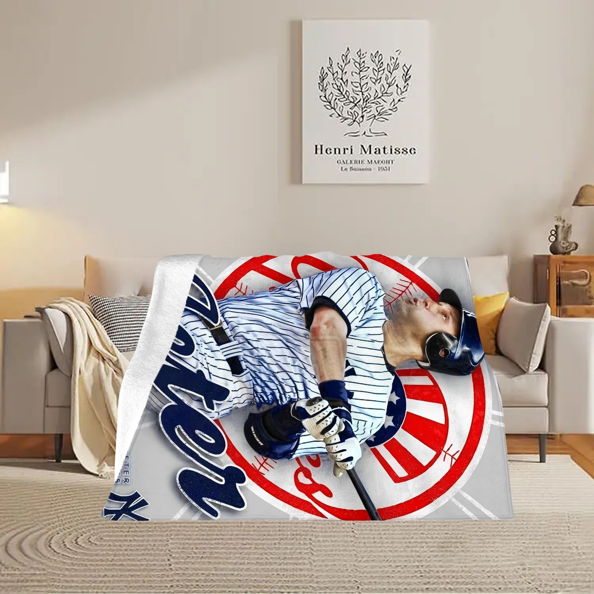Derek Jeter 62 Soft Plush Fleece Blanket 30x40 Inch - 300GSM Flannel, Ultra Soft & Warm, Lightweight & Durable, Perfect For Kids, Adults, Couch, Bed, Camping, Travel, Gift For Family & Friends