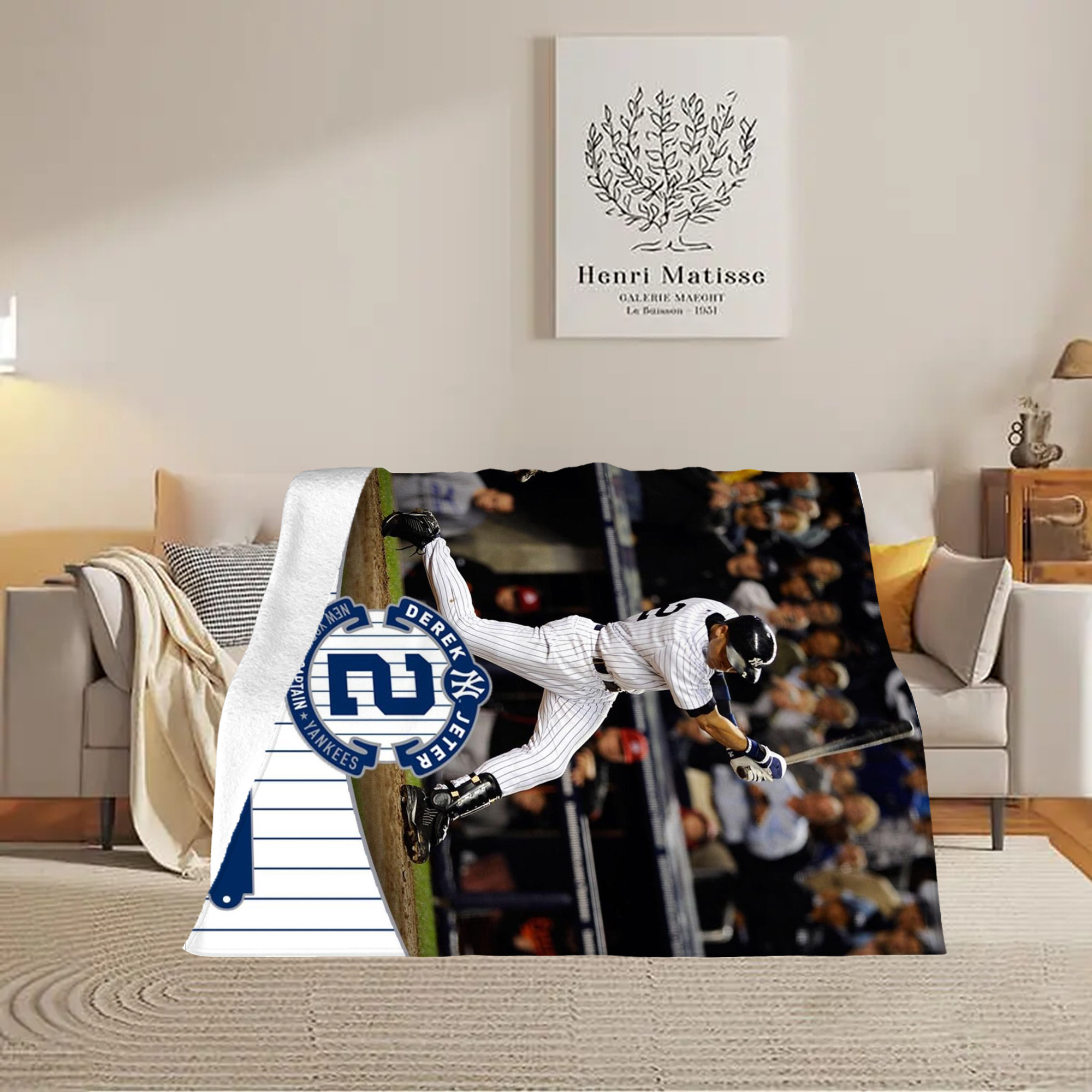 Derek Jeter 88 Soft Plush Fleece Blanket 30x40 Inch - 300GSM Flannel, Ultra Soft & Warm, Lightweight & Durable, Perfect For Kids, Adults, Couch, Bed, Camping, Travel, Gift For Family & Friends