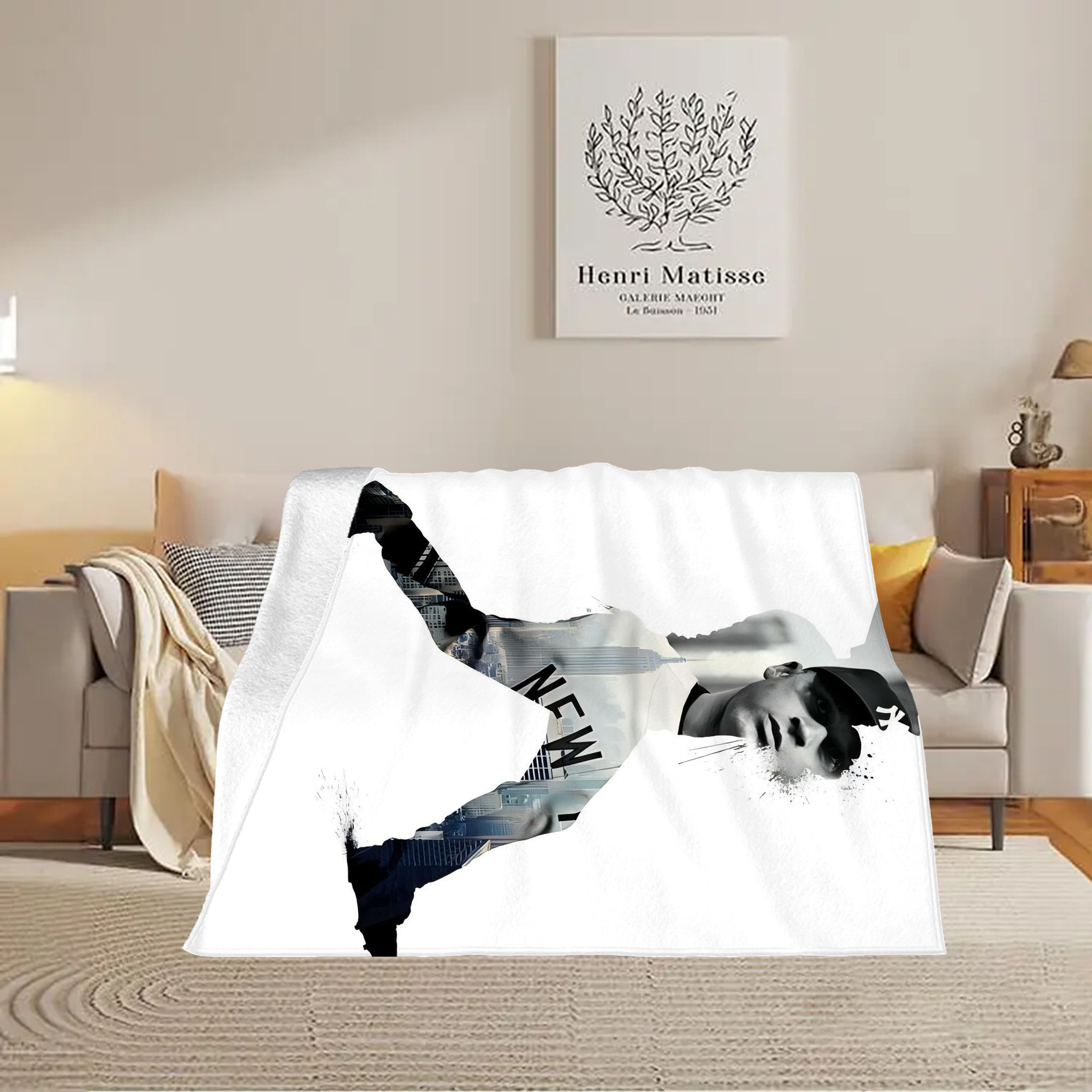 Derek Jeter 98 Soft Plush Fleece Blanket 30x40 Inch - 300GSM Flannel, Ultra Soft & Warm, Lightweight & Durable, Perfect For Kids, Adults, Couch, Bed, Camping, Travel, Gift For Family & Friends