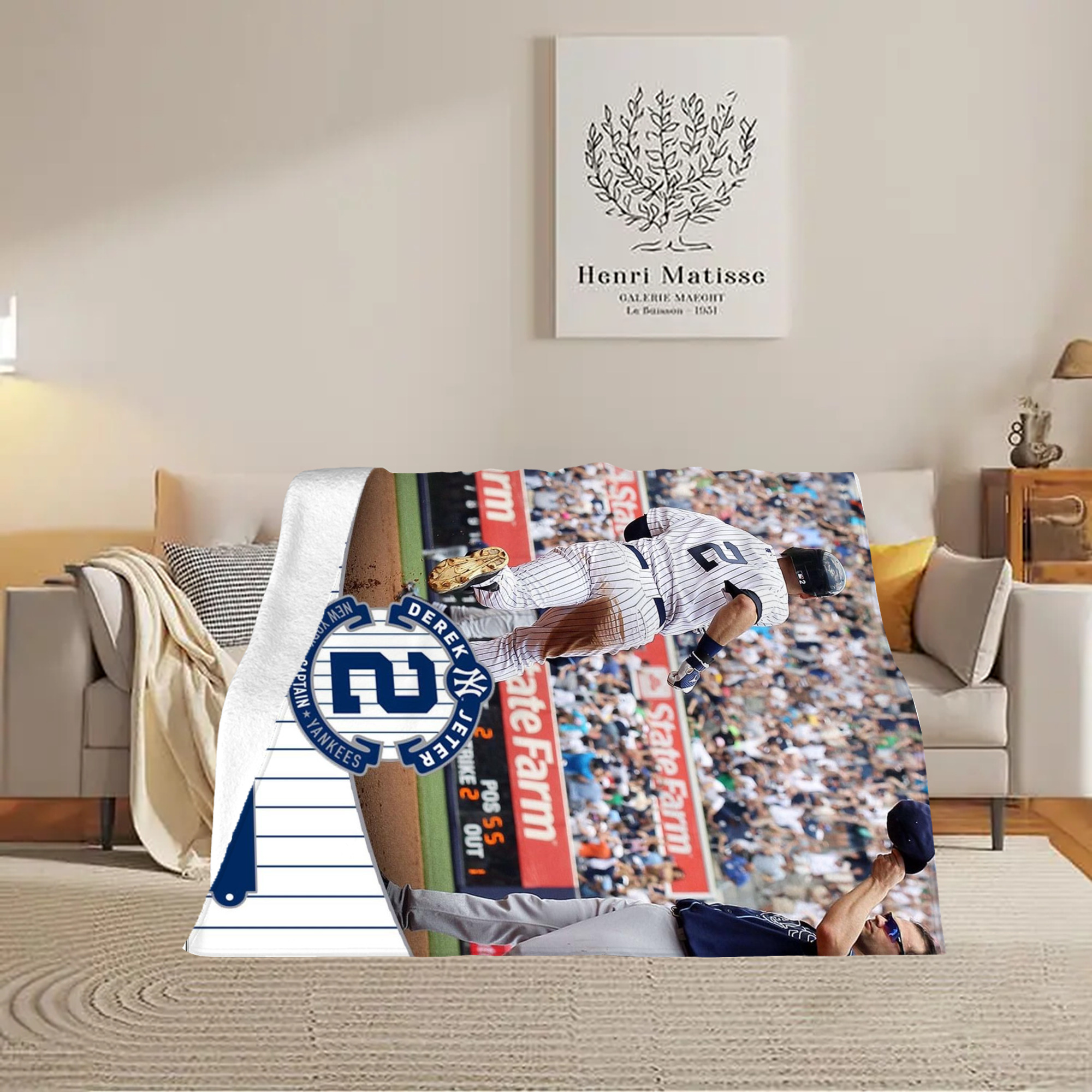 Derek Jeter 102 Soft Plush Fleece Blanket 30x40 Inch - 300GSM Flannel, Ultra Soft & Warm, Lightweight & Durable, Perfect For Kids, Adults, Couch, Bed, Camping, Travel, Gift For Family & Friends