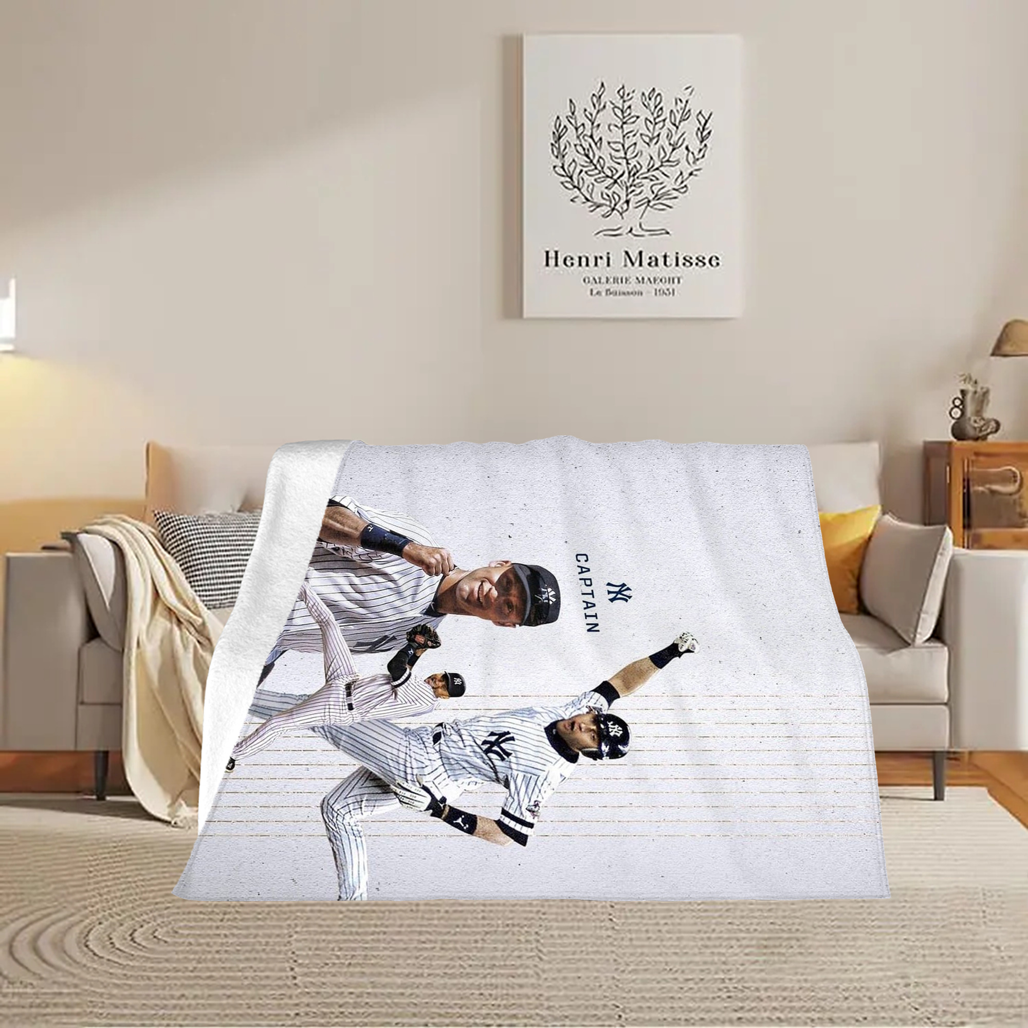 Derek Jeter 106 Soft Plush Fleece Blanket 30x40 Inch - 300GSM Flannel, Ultra Soft & Warm, Lightweight & Durable, Perfect For Kids, Adults, Couch, Bed, Camping, Travel, Gift For Family & Friends