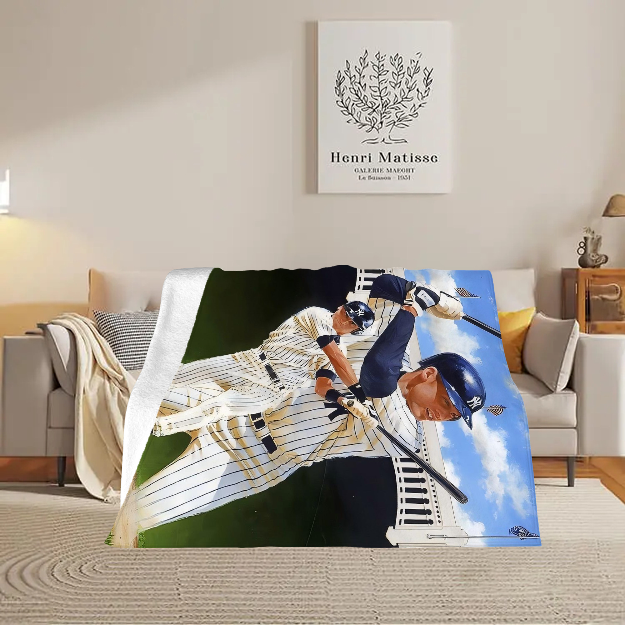 Derek Jeter 108 Soft Plush Fleece Blanket 30x40 Inch - 300GSM Flannel, Ultra Soft & Warm, Lightweight & Durable, Perfect For Kids, Adults, Couch, Bed, Camping, Travel, Gift For Family & Friends