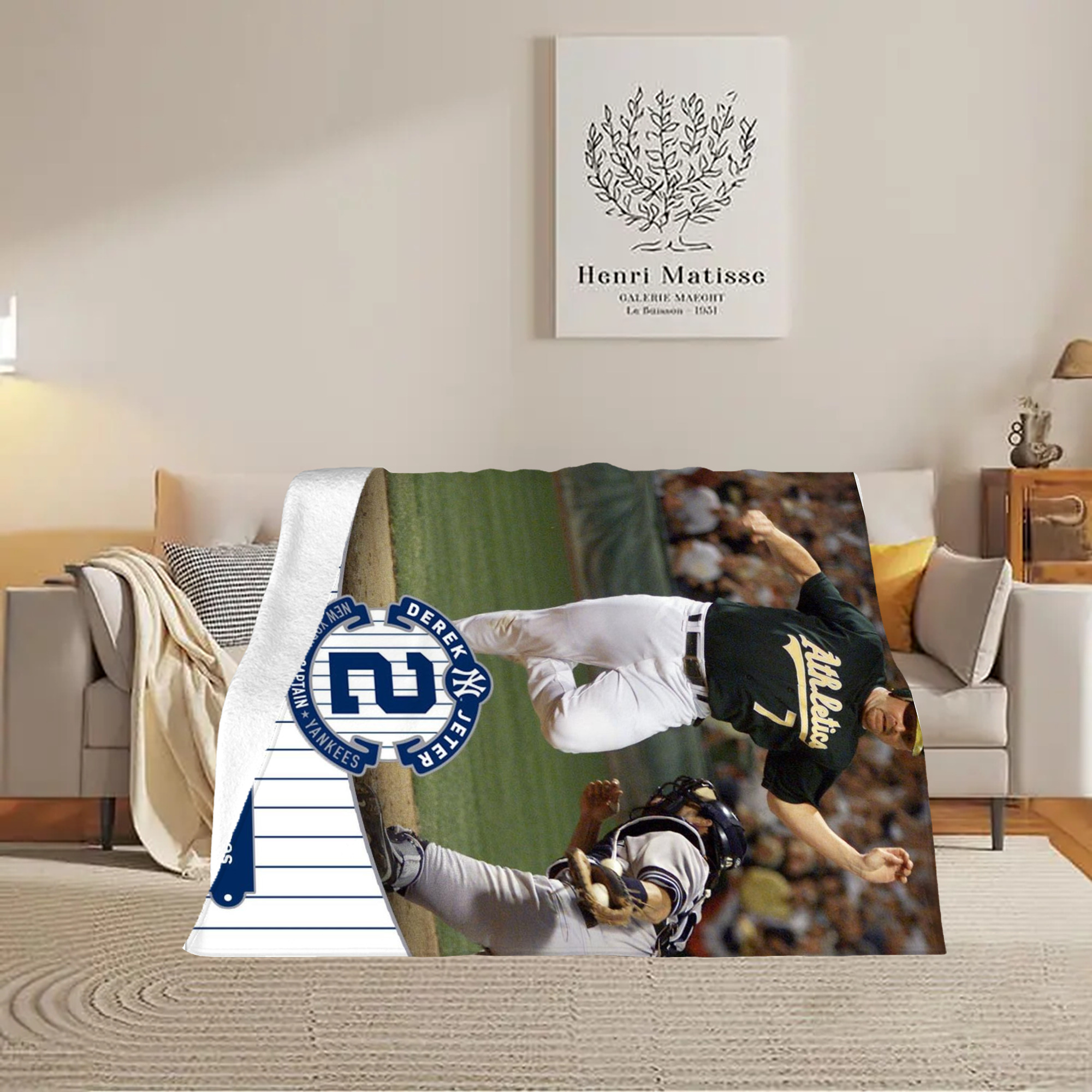 Derek Jeter 111 Soft Plush Fleece Blanket 30x40 Inch - 300GSM Flannel, Ultra Soft & Warm, Lightweight & Durable, Perfect For Kids, Adults, Couch, Bed, Camping, Travel, Gift For Family & Friends