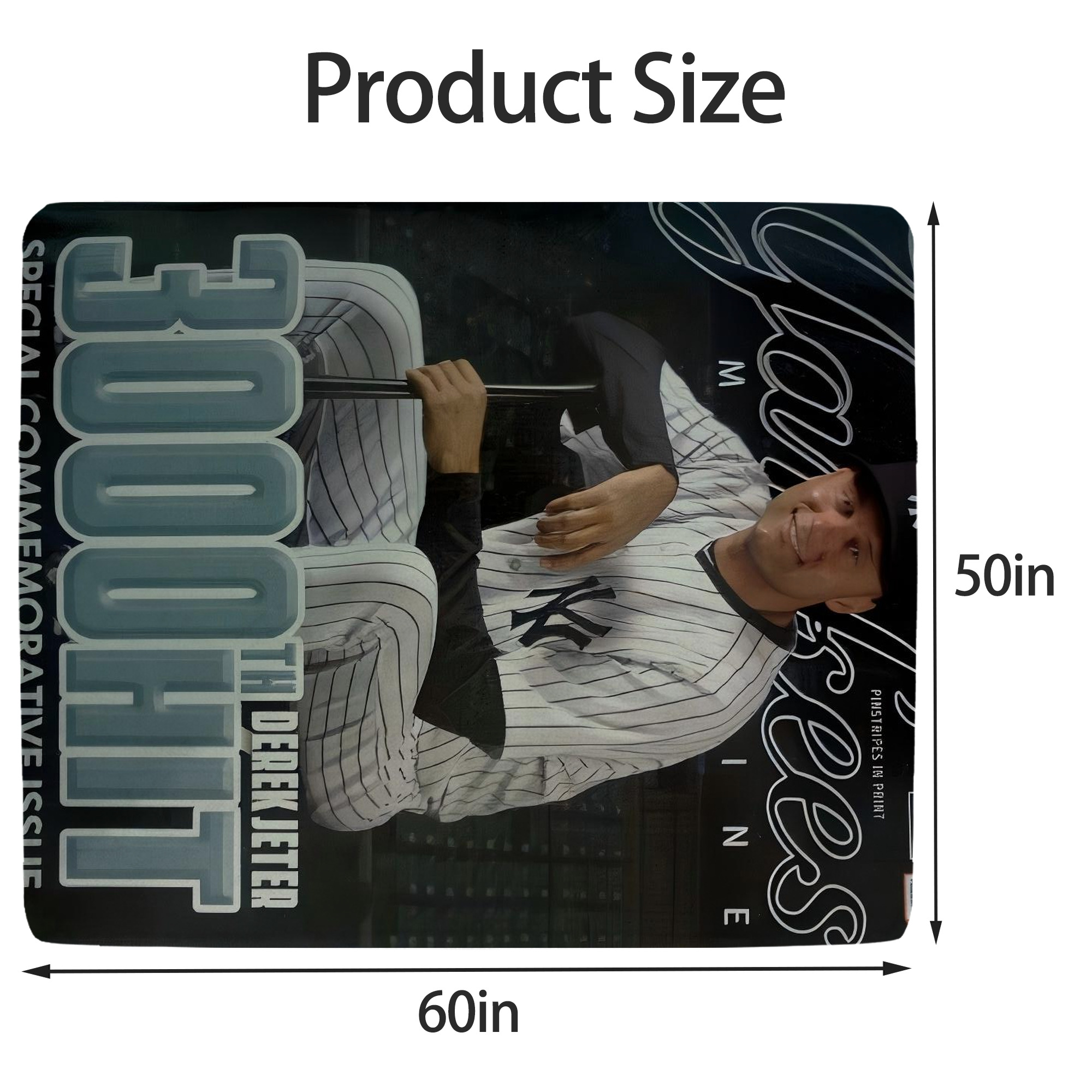 Derek Jeter 43 Soft Fleece Throw Blanket 50 X 60 Inch – Super Soft, Lightweight, And Durable – Perfect For Sofa, Bed, Camping, And More – Ideal Gift For Family And Friends