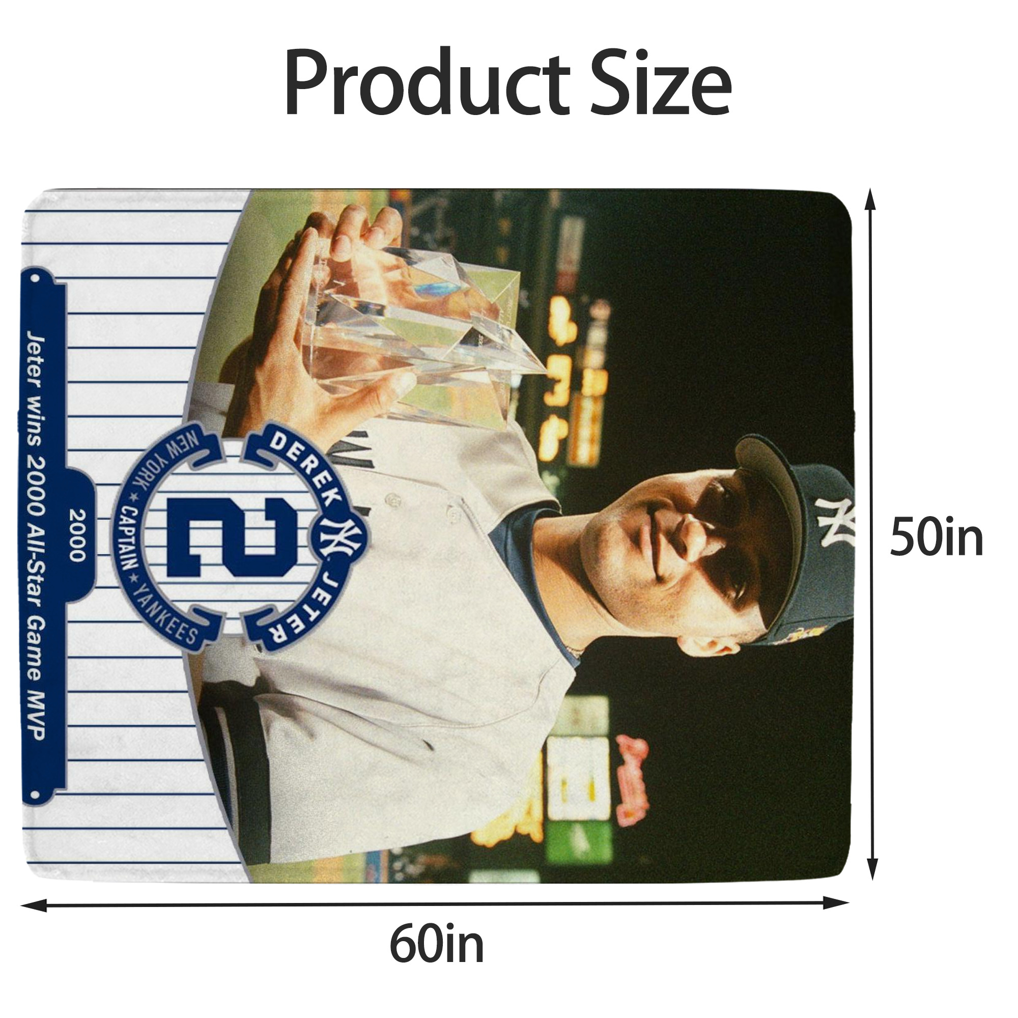 Derek Jeter 93 Soft Fleece Throw Blanket 50 X 60 Inch – Super Soft, Lightweight, And Durable – Perfect For Sofa, Bed, Camping, And More – Ideal Gift For Family And Friends