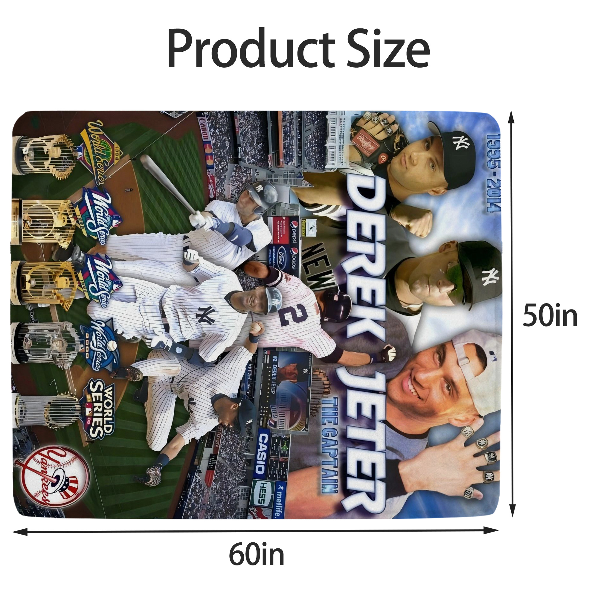 Derek Jeter 100 Soft Fleece Throw Blanket 50 X 60 Inch – Super Soft, Lightweight, And Durable – Perfect For Sofa, Bed, Camping, And More – Ideal Gift For Family And Friends