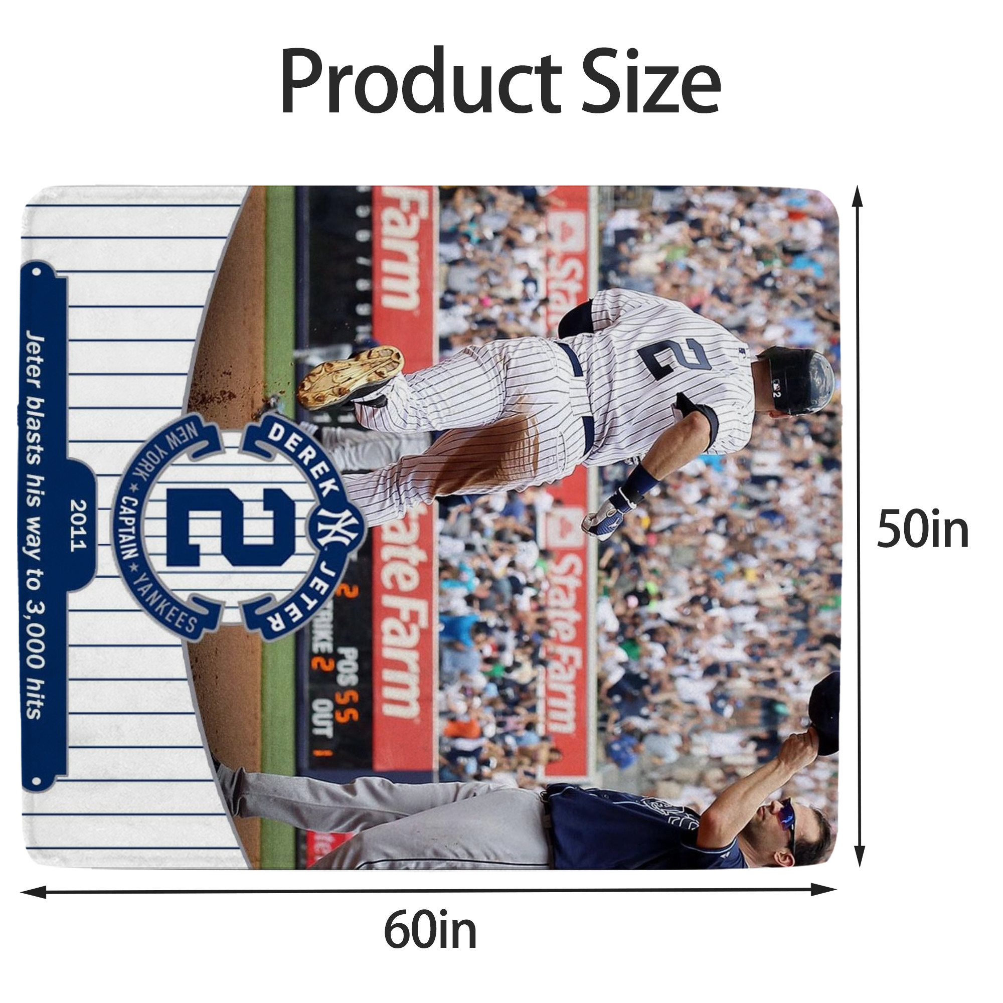 Derek Jeter 102 Soft Fleece Throw Blanket 50 X 60 Inch – Super Soft, Lightweight, And Durable – Perfect For Sofa, Bed, Camping, And More – Ideal Gift For Family And Friends
