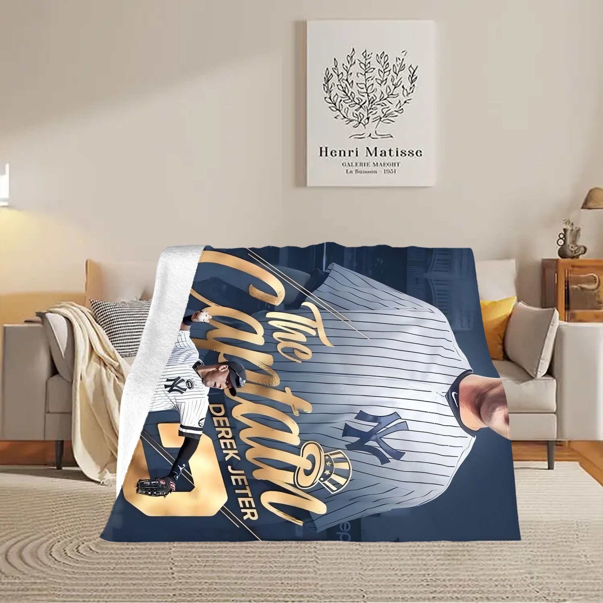 Derek Jeter 29 Soft Fleece Throw Blanket 50 X 60 Inch – Super Soft, Lightweight, And Durable – Perfect For Sofa, Bed, Camping, And More – Ideal Gift For Family And Friends