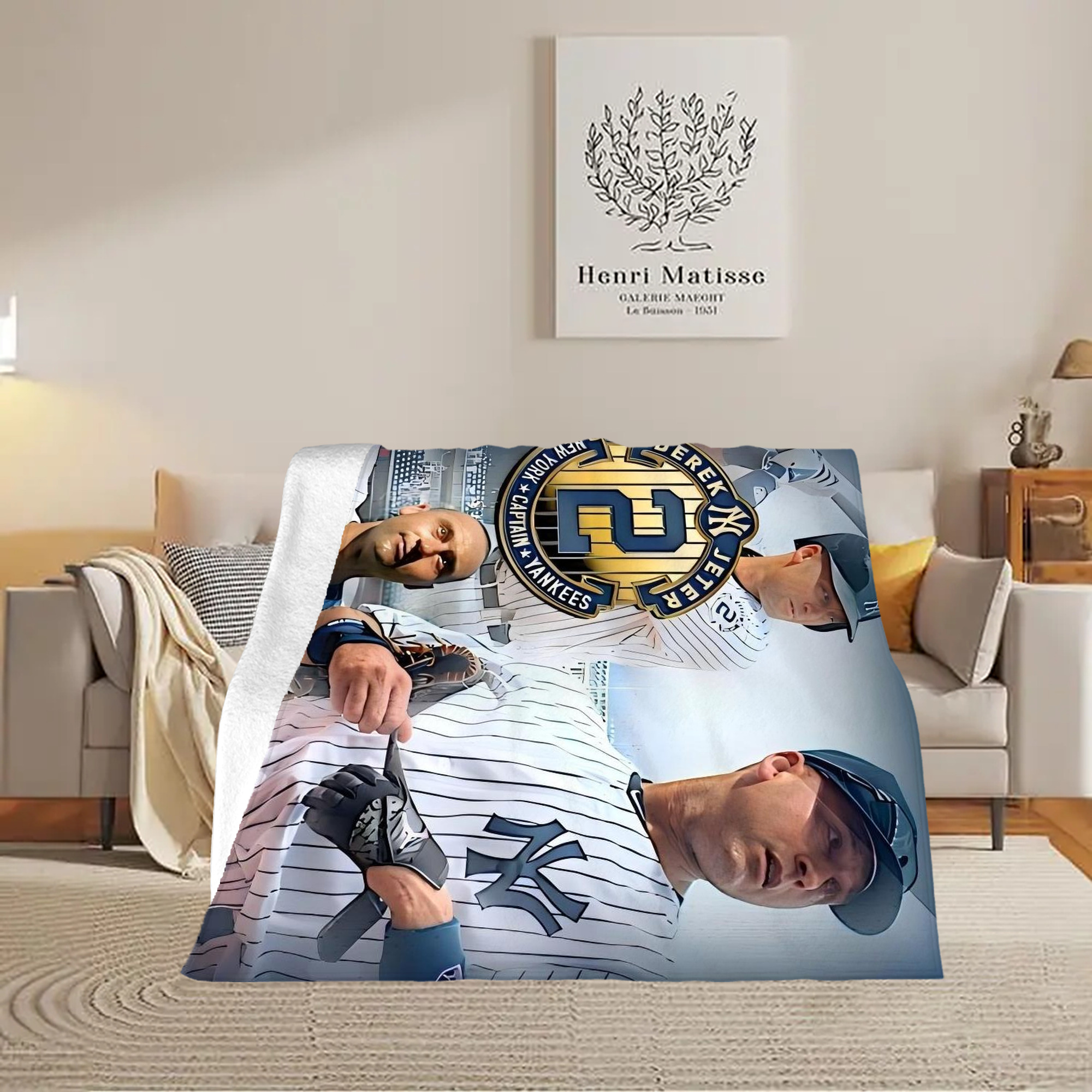 Derek Jeter 40 Soft Fleece Throw Blanket 50 X 60 Inch – Super Soft, Lightweight, And Durable – Perfect For Sofa, Bed, Camping, And More – Ideal Gift For Family And Friends