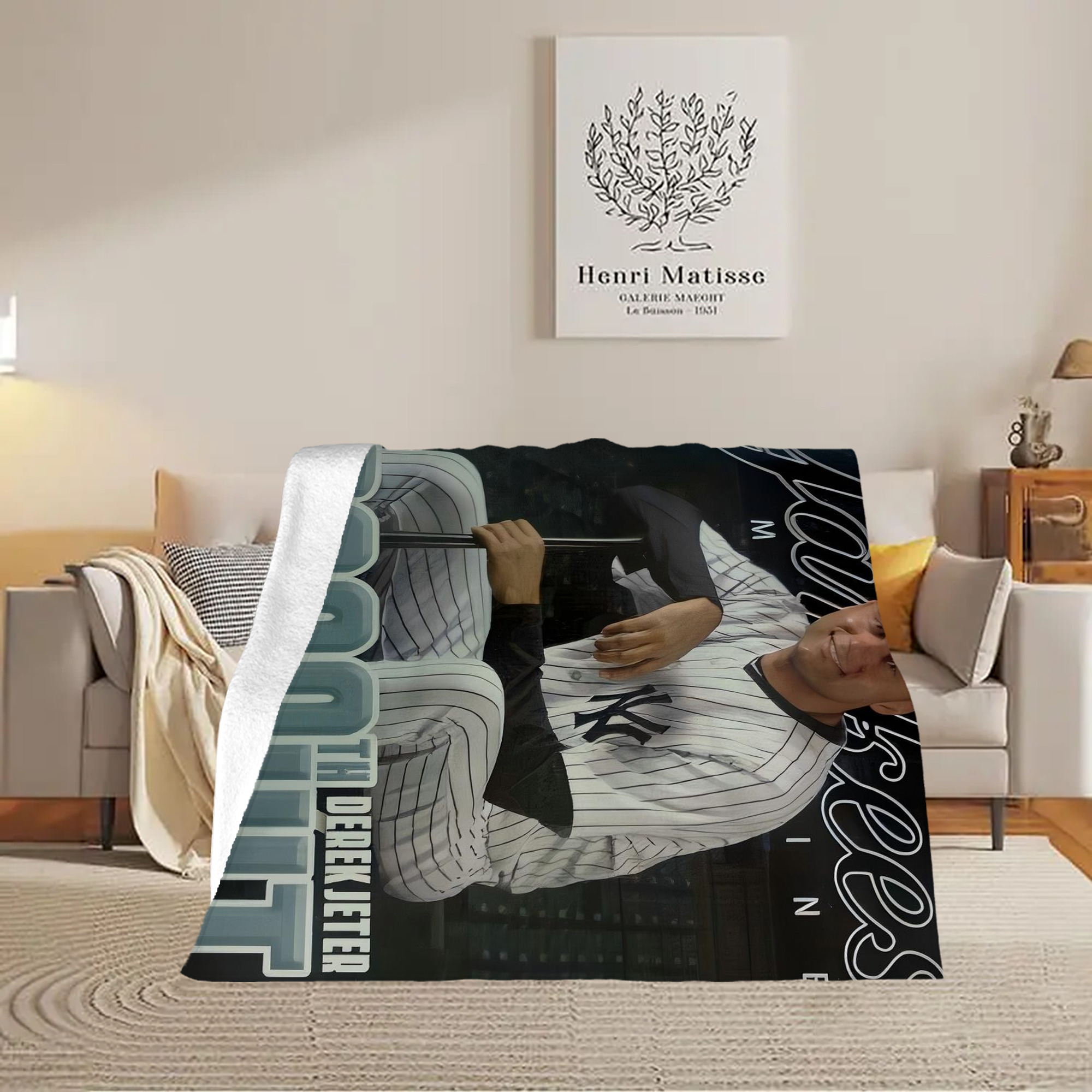 Derek Jeter 43 Soft Fleece Throw Blanket 50 X 60 Inch – Super Soft, Lightweight, And Durable – Perfect For Sofa, Bed, Camping, And More – Ideal Gift For Family And Friends