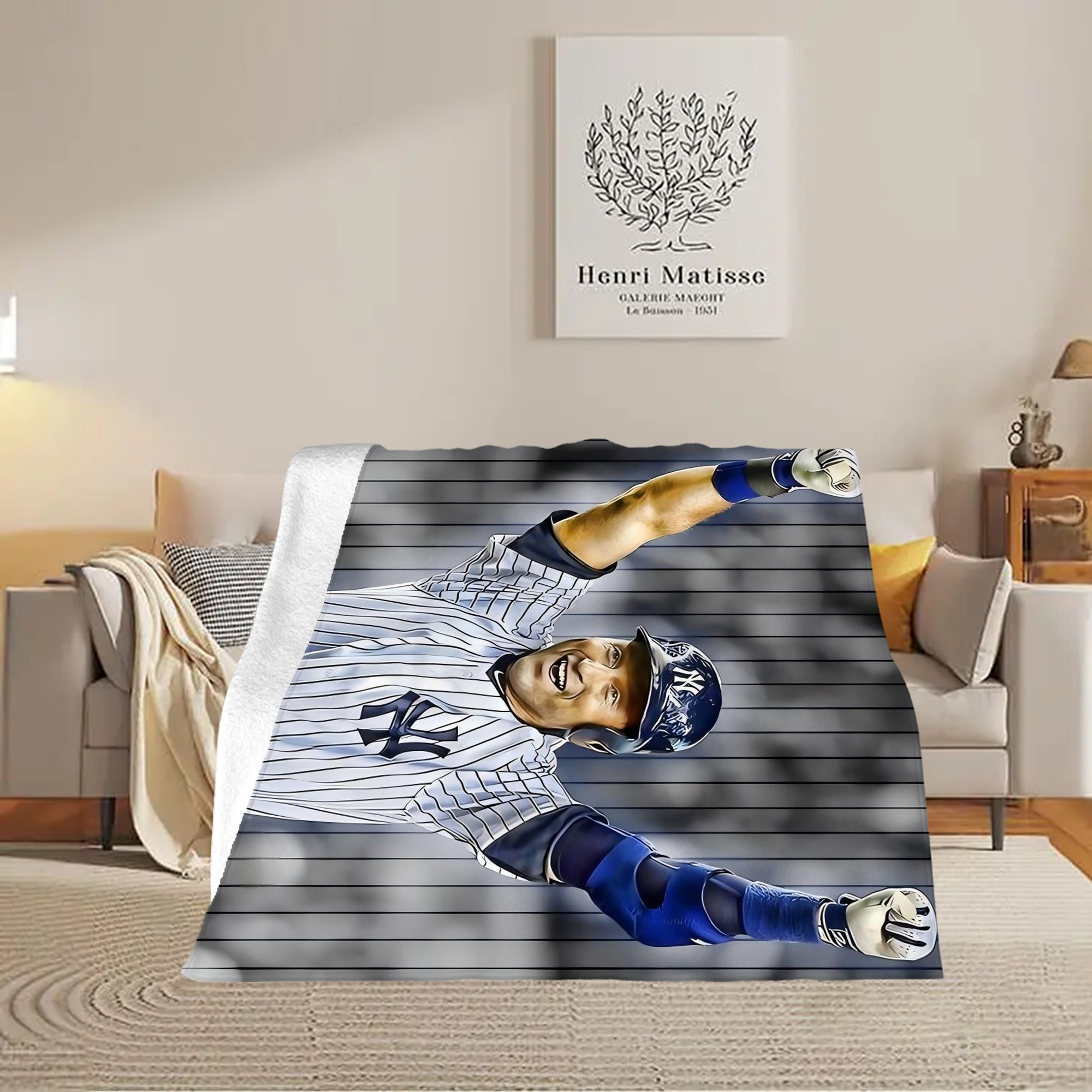 Derek Jeter 45 Soft Fleece Throw Blanket 50 X 60 Inch – Super Soft, Lightweight, And Durable – Perfect For Sofa, Bed, Camping, And More – Ideal Gift For Family And Friends