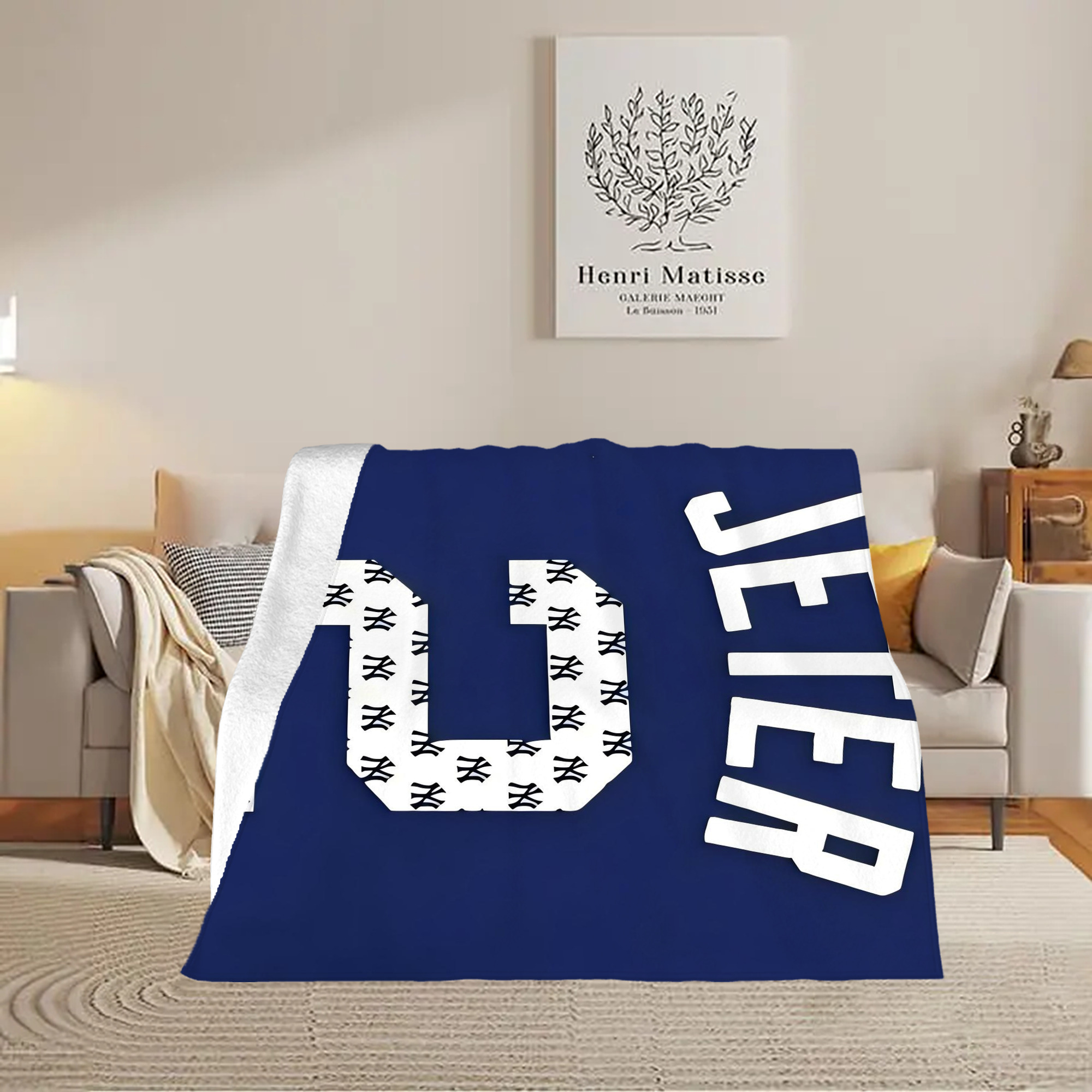 Derek Jeter 50 Soft Fleece Throw Blanket 50 X 60 Inch – Super Soft, Lightweight, And Durable – Perfect For Sofa, Bed, Camping, And More – Ideal Gift For Family And Friends