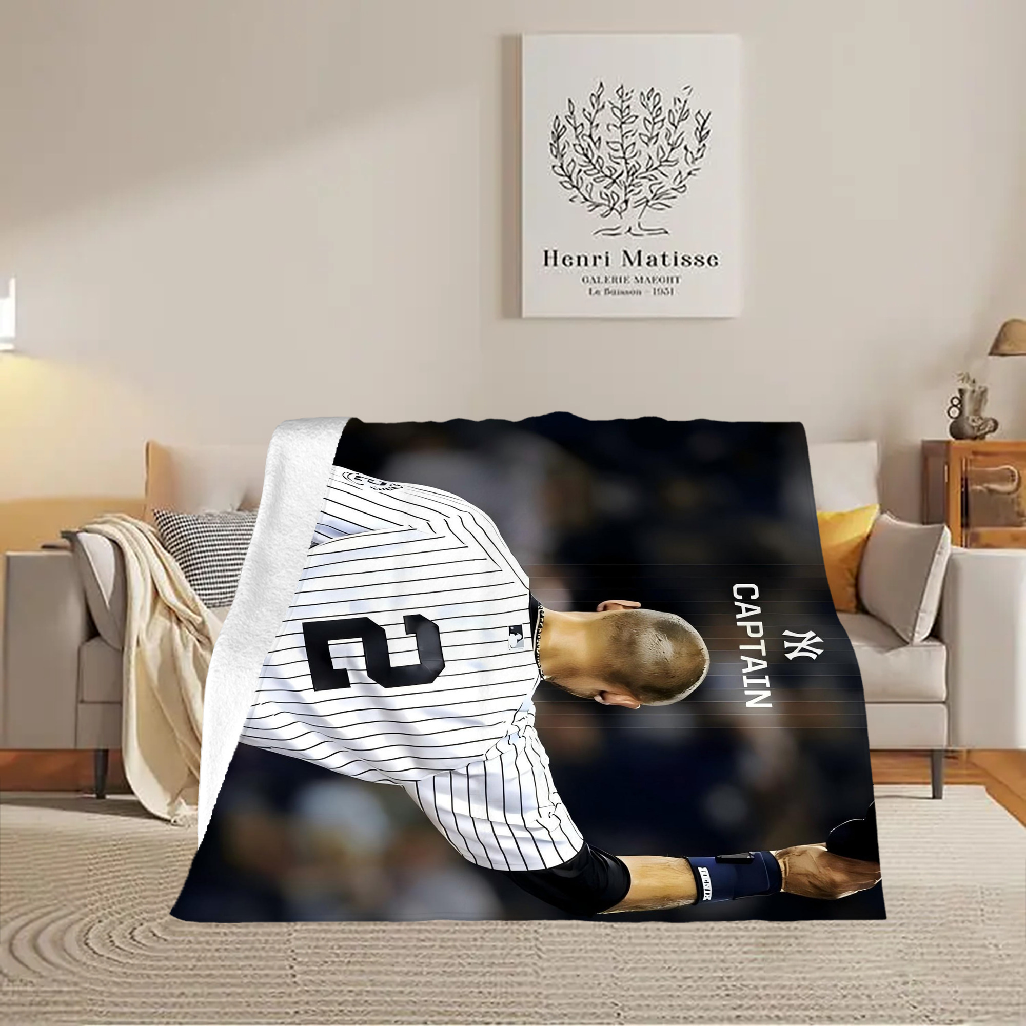 Derek Jeter 56 Soft Fleece Throw Blanket 50 X 60 Inch – Super Soft, Lightweight, And Durable – Perfect For Sofa, Bed, Camping, And More – Ideal Gift For Family And Friends