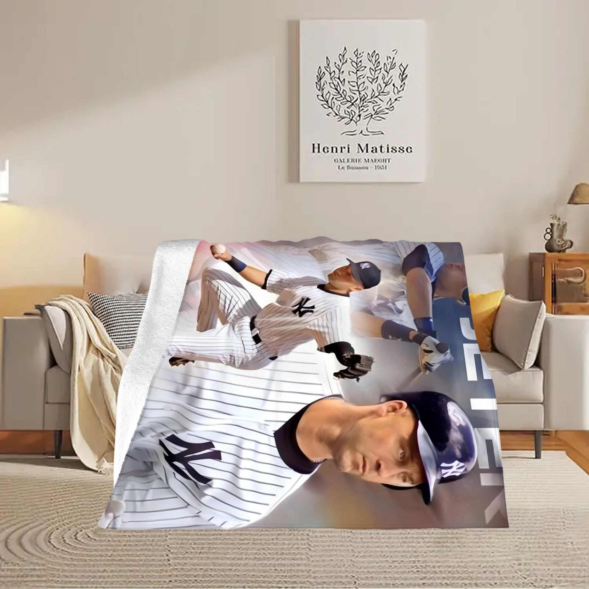 Derek Jeter 60 Soft Fleece Throw Blanket 50 X 60 Inch – Super Soft, Lightweight, And Durable – Perfect For Sofa, Bed, Camping, And More – Ideal Gift For Family And Friends