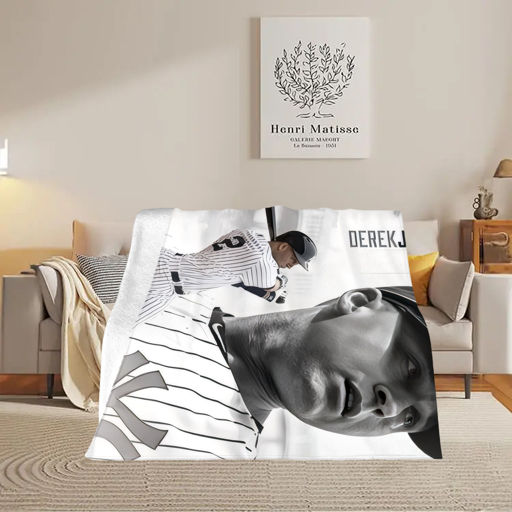 Derek Jeter 61 Soft Fleece Throw Blanket 50 X 60 Inch – Super Soft, Lightweight, And Durable – Perfect For Sofa, Bed, Camping, And More – Ideal Gift For Family And Friends