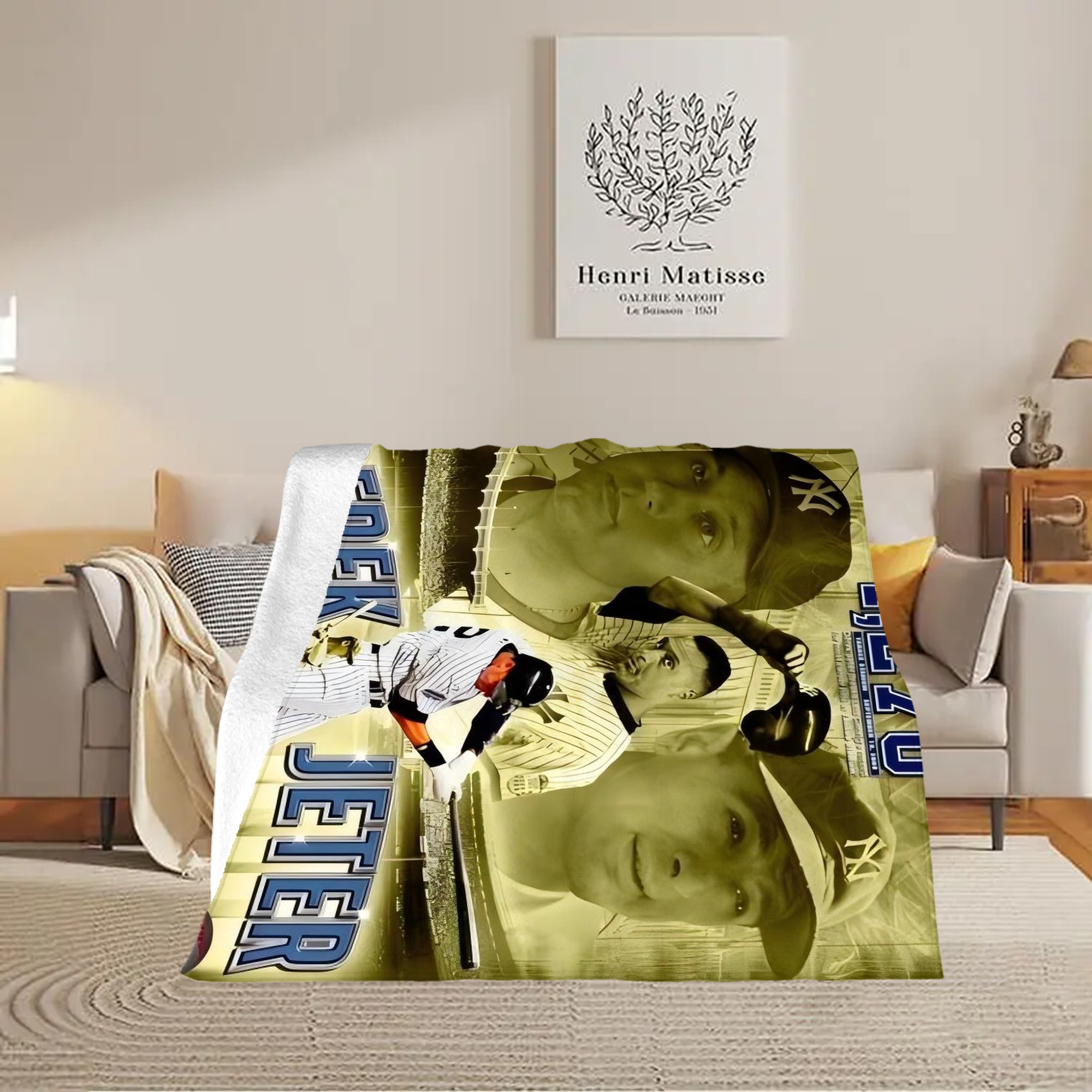 Derek Jeter 86 Soft Fleece Throw Blanket 50 X 60 Inch – Super Soft, Lightweight, And Durable – Perfect For Sofa, Bed, Camping, And More – Ideal Gift For Family And Friends