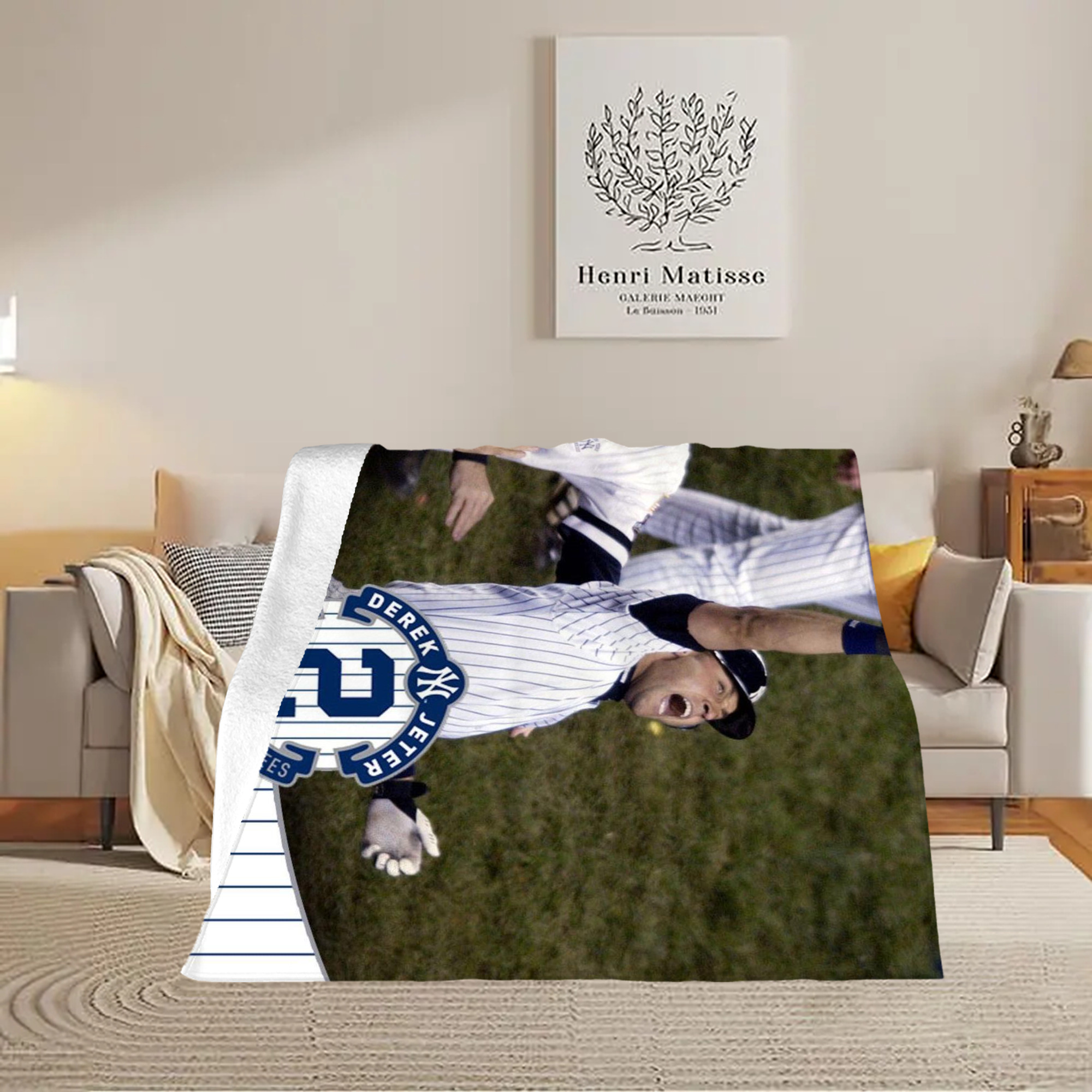 Derek Jeter 87 Soft Fleece Throw Blanket 50 X 60 Inch – Super Soft, Lightweight, And Durable – Perfect For Sofa, Bed, Camping, And More – Ideal Gift For Family And Friends