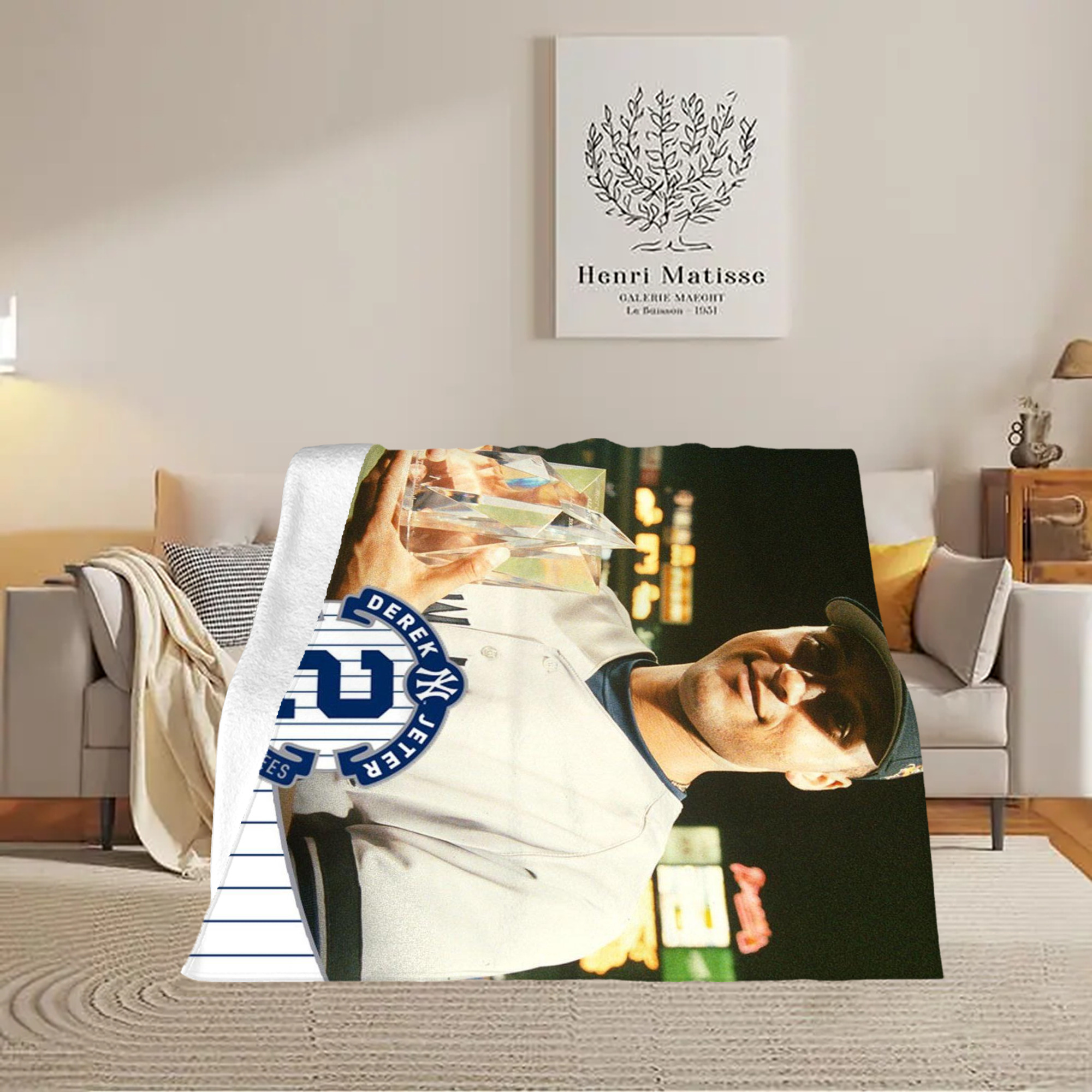 Derek Jeter 93 Soft Fleece Throw Blanket 50 X 60 Inch – Super Soft, Lightweight, And Durable – Perfect For Sofa, Bed, Camping, And More – Ideal Gift For Family And Friends