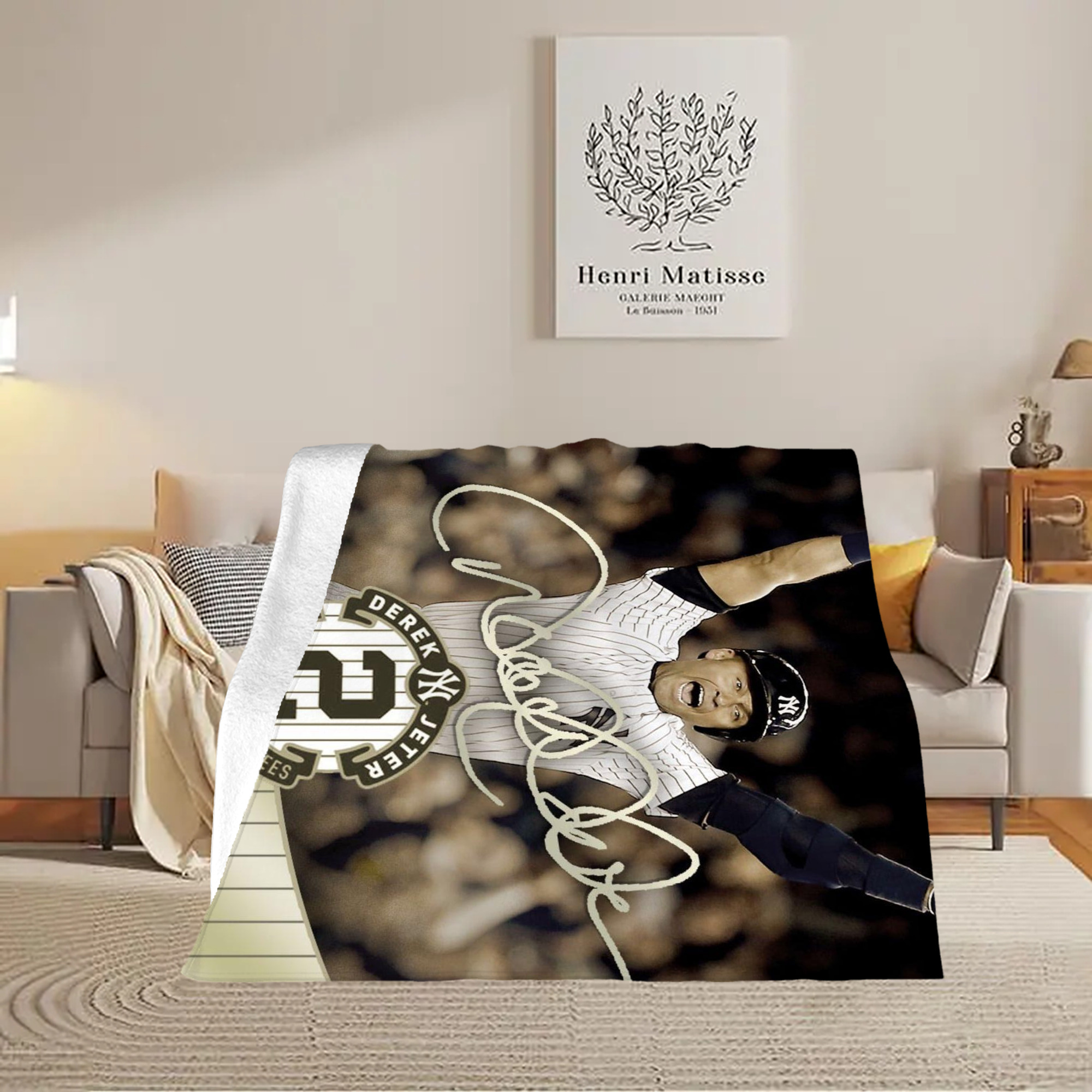 Derek Jeter 95 Soft Fleece Throw Blanket 50 X 60 Inch – Super Soft, Lightweight, And Durable – Perfect For Sofa, Bed, Camping, And More – Ideal Gift For Family And Friends