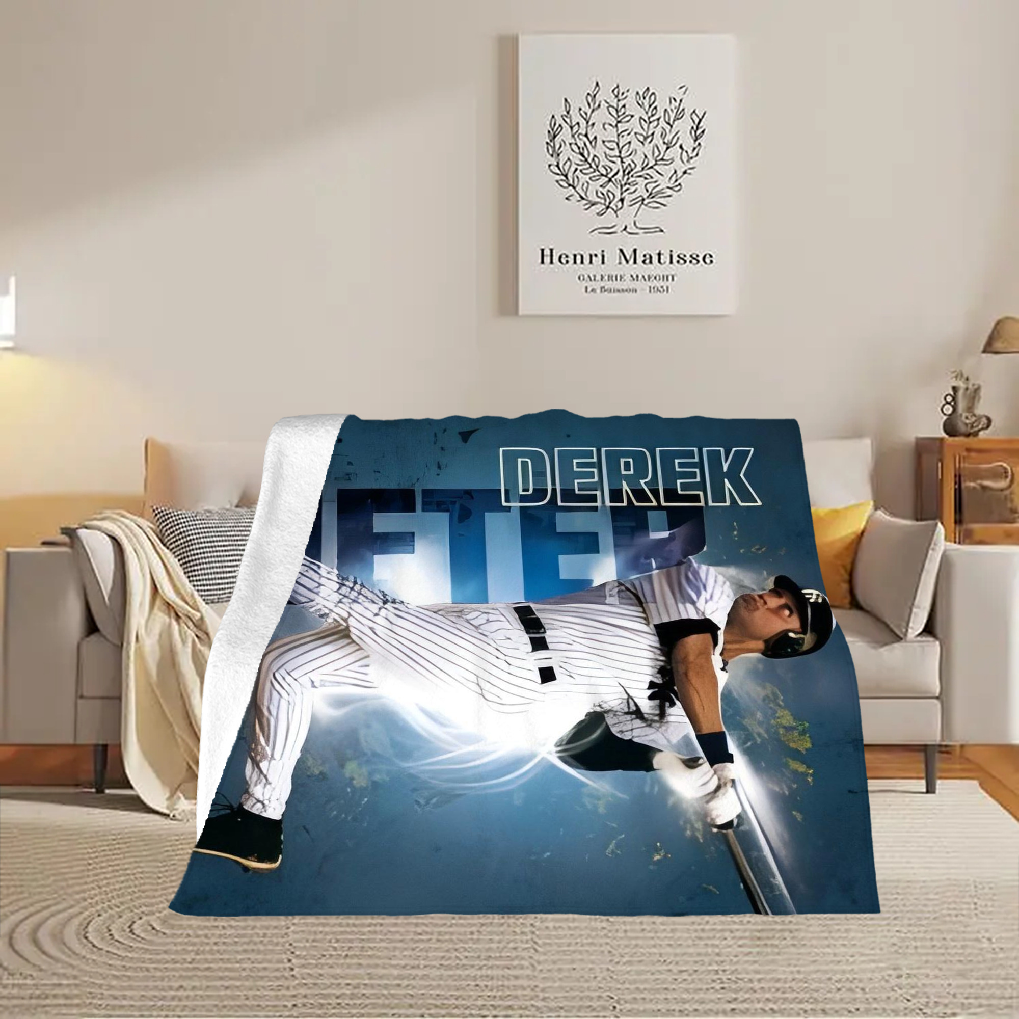 Derek Jeter 99 Soft Fleece Throw Blanket 50 X 60 Inch – Super Soft, Lightweight, And Durable – Perfect For Sofa, Bed, Camping, And More – Ideal Gift For Family And Friends