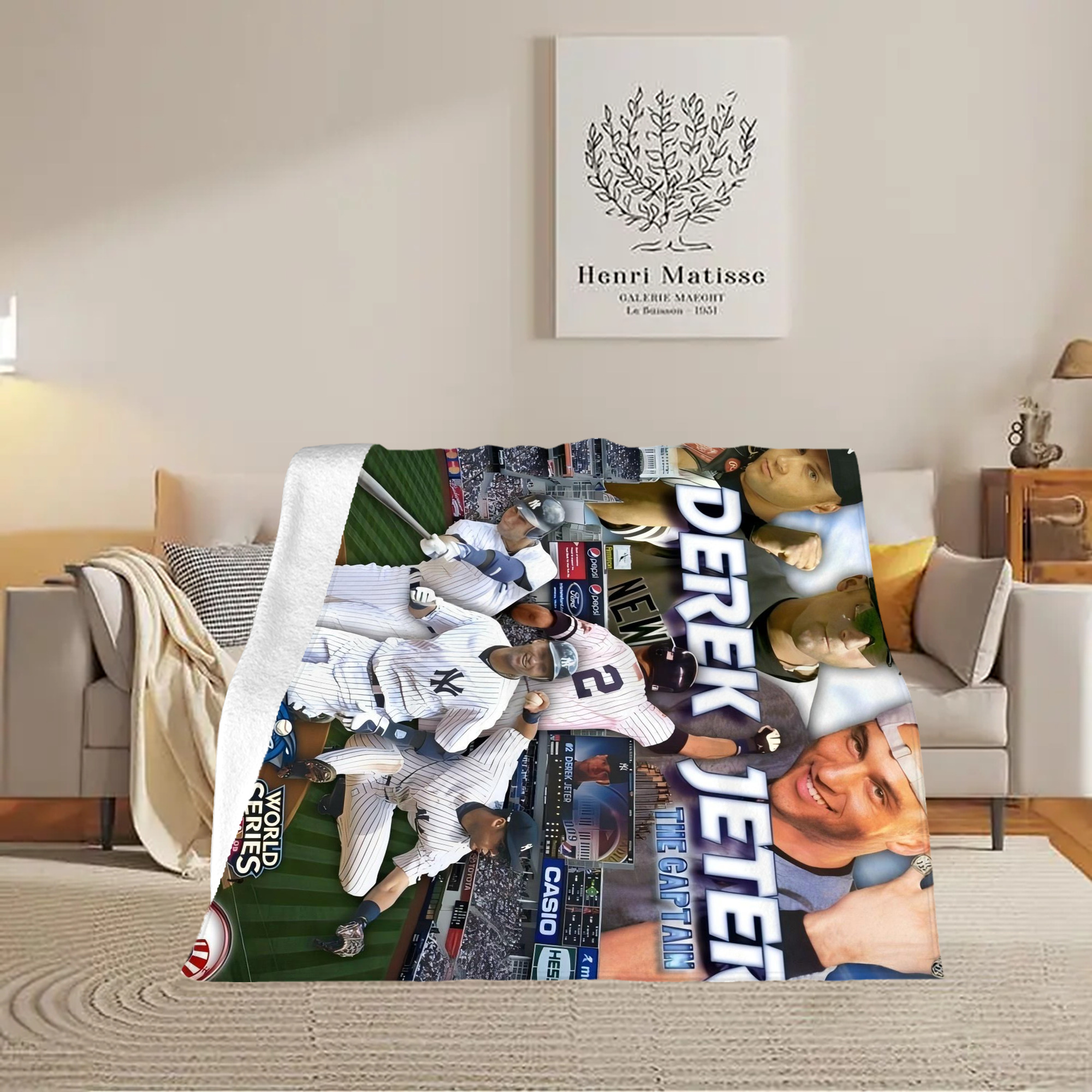 Derek Jeter 100 Soft Fleece Throw Blanket 50 X 60 Inch – Super Soft, Lightweight, And Durable – Perfect For Sofa, Bed, Camping, And More – Ideal Gift For Family And Friends