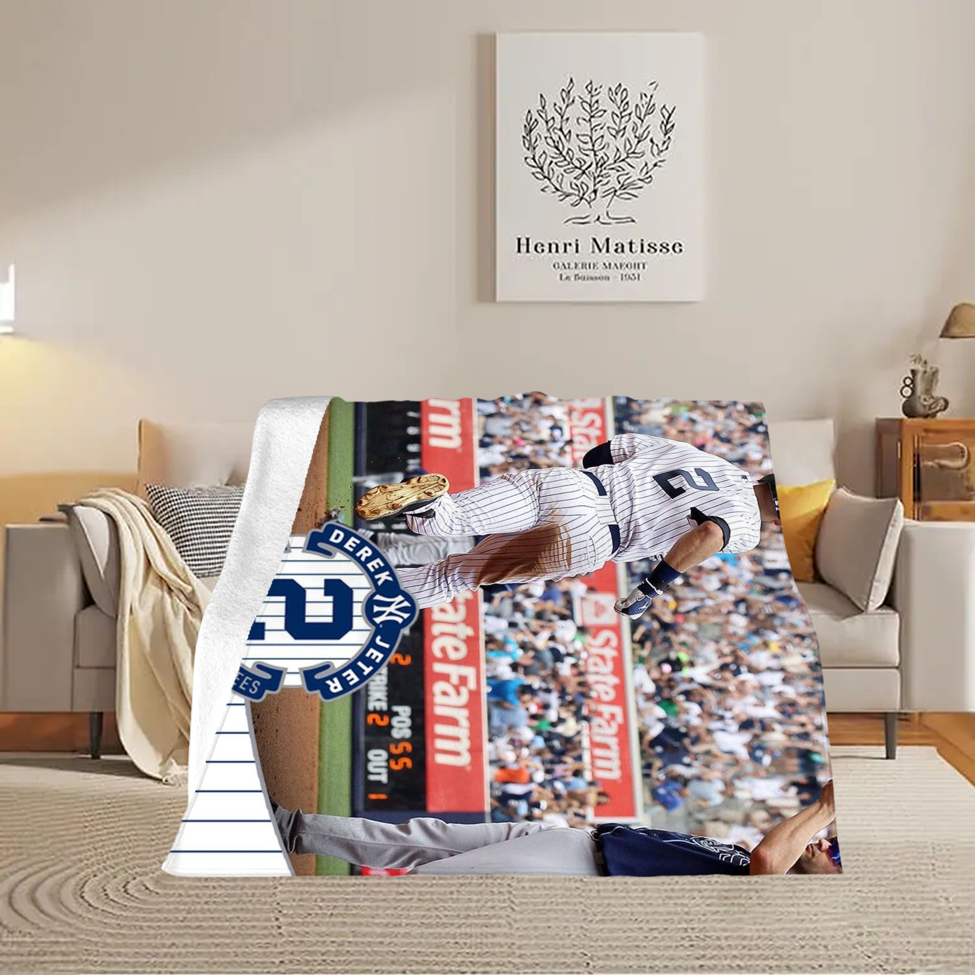 Derek Jeter 102 Soft Fleece Throw Blanket 50 X 60 Inch – Super Soft, Lightweight, And Durable – Perfect For Sofa, Bed, Camping, And More – Ideal Gift For Family And Friends