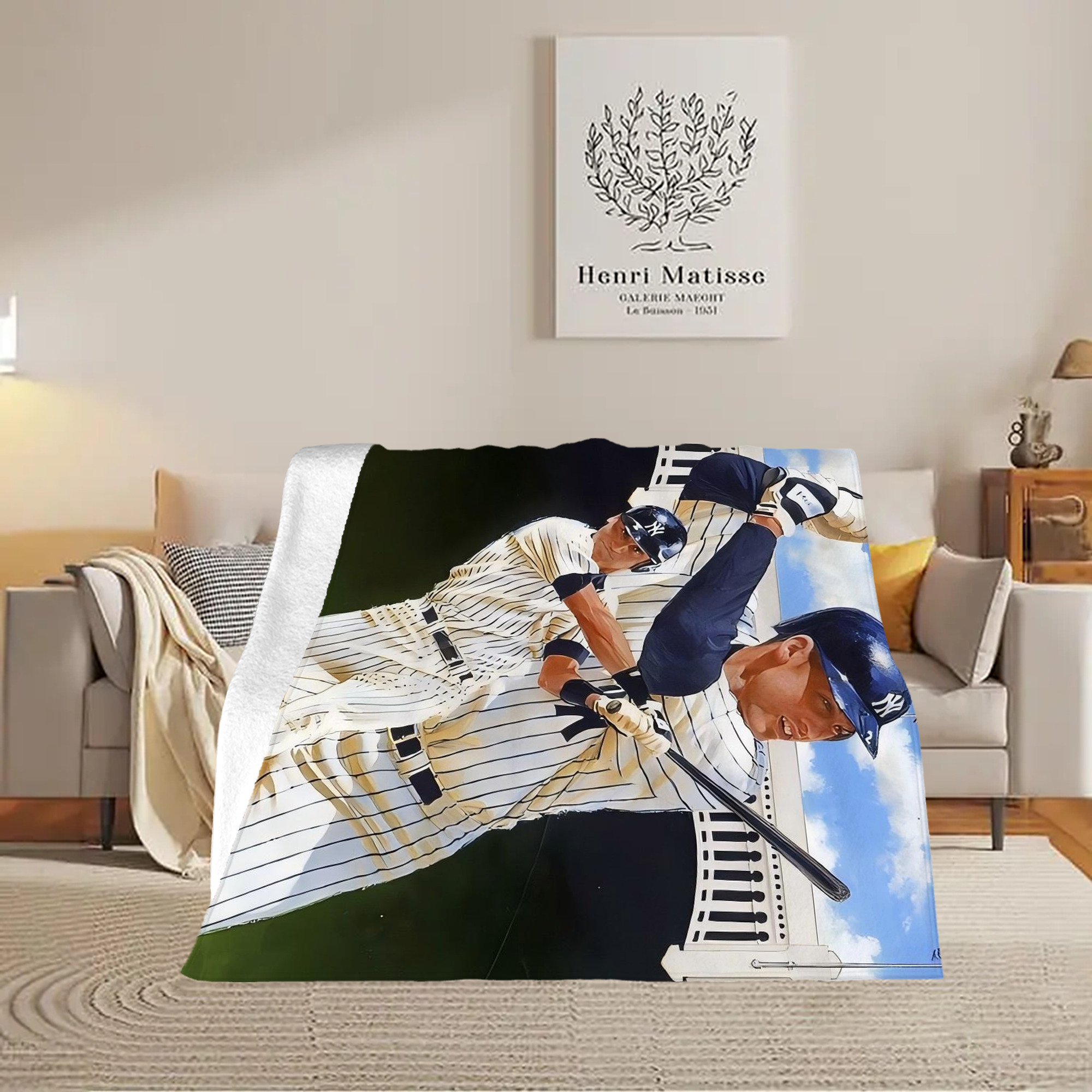 Derek Jeter 108 Soft Fleece Throw Blanket 50 X 60 Inch – Super Soft, Lightweight, And Durable – Perfect For Sofa, Bed, Camping, And More – Ideal Gift For Family And Friends