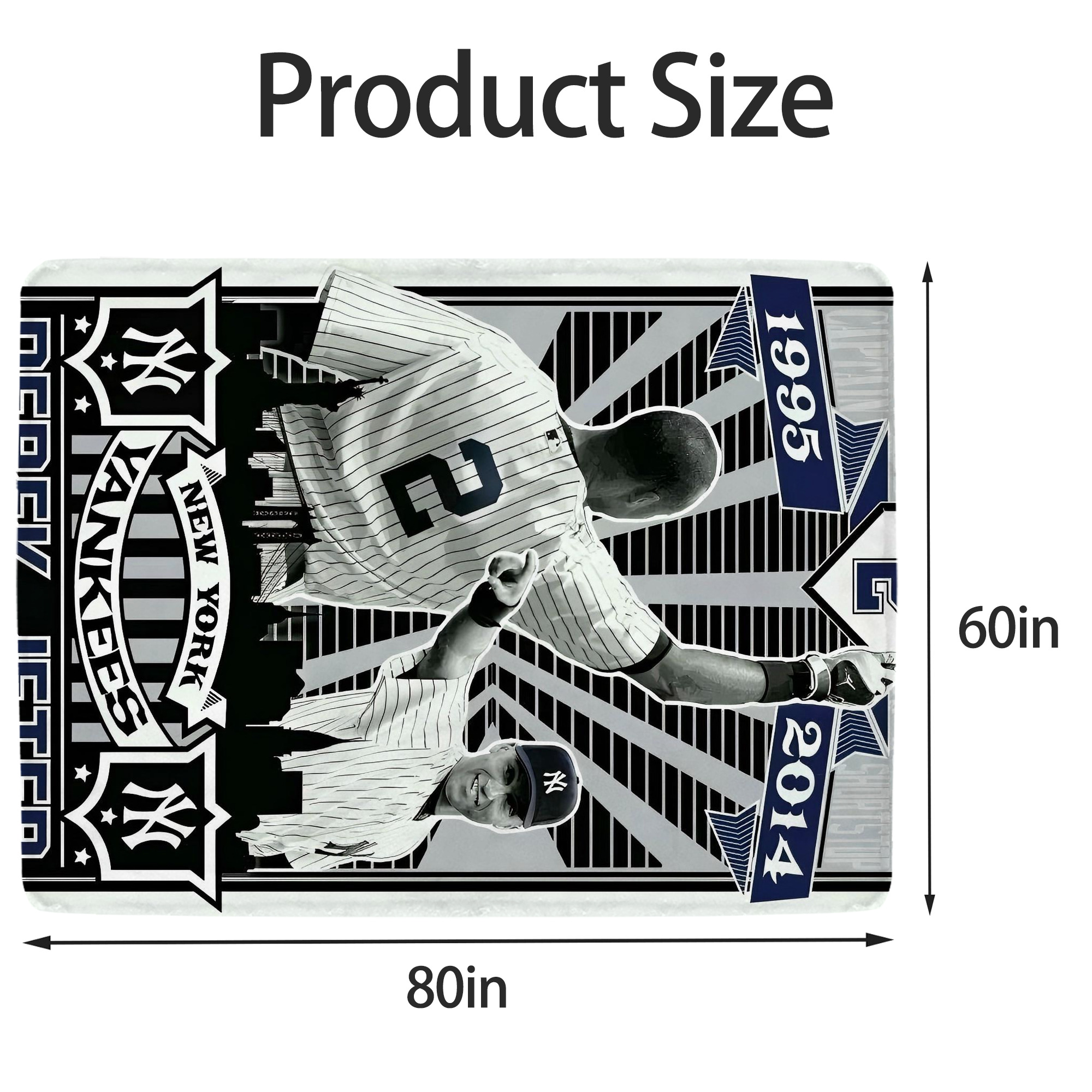 Derek Jeter 34 Soft Fleece Throw Blanket 60 X 80 Inch – Super Soft, Lightweight, And Durable – Perfect For Sofa, Bed, Camping, And More – Ideal Gift For Family And Friends