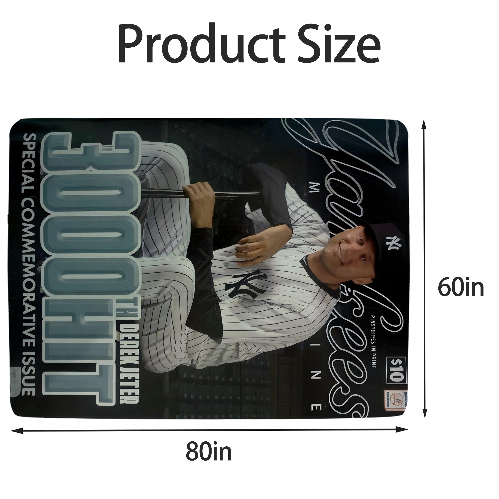 Derek Jeter 43 Soft Fleece Throw Blanket 60 X 80 Inch – Super Soft, Lightweight, And Durable – Perfect For Sofa, Bed, Camping, And More – Ideal Gift For Family And Friends
