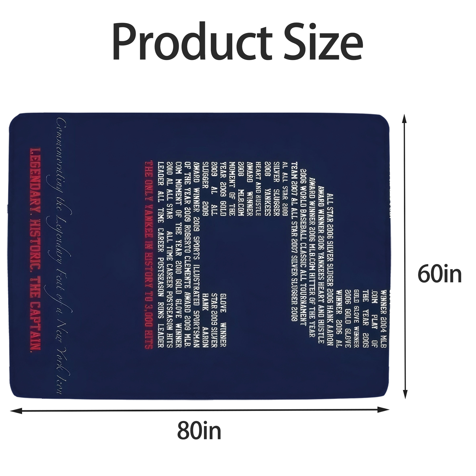 Derek Jeter 44 Soft Fleece Throw Blanket 60 X 80 Inch – Super Soft, Lightweight, And Durable – Perfect For Sofa, Bed, Camping, And More – Ideal Gift For Family And Friends