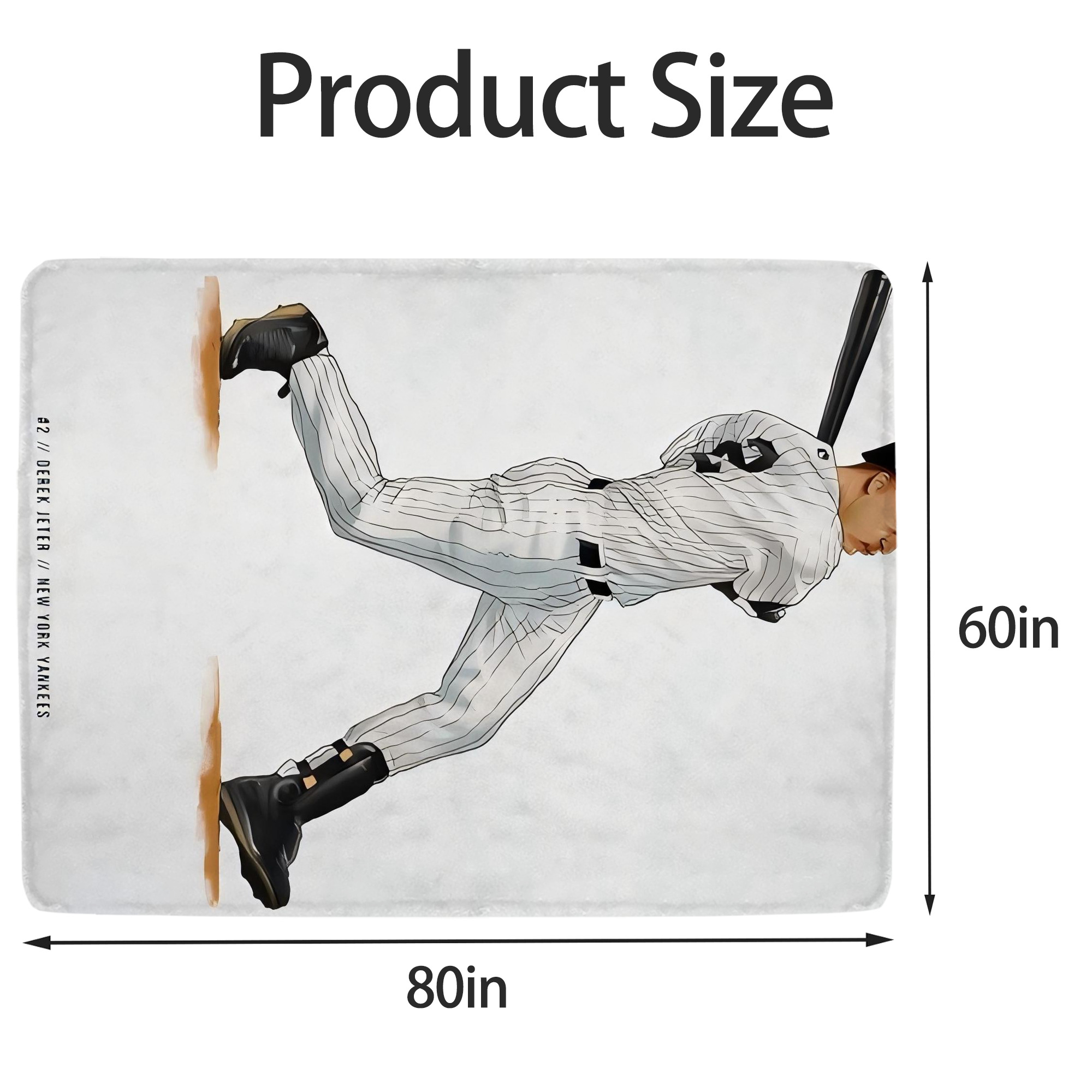 Derek Jeter 64 Soft Fleece Throw Blanket 60 X 80 Inch – Super Soft, Lightweight, And Durable – Perfect For Sofa, Bed, Camping, And More – Ideal Gift For Family And Friends