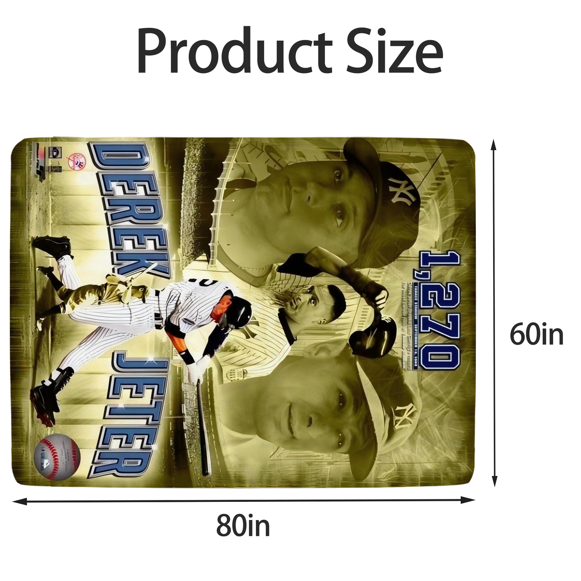 Derek Jeter 86 Soft Fleece Throw Blanket 60 X 80 Inch – Super Soft, Lightweight, And Durable – Perfect For Sofa, Bed, Camping, And More – Ideal Gift For Family And Friends
