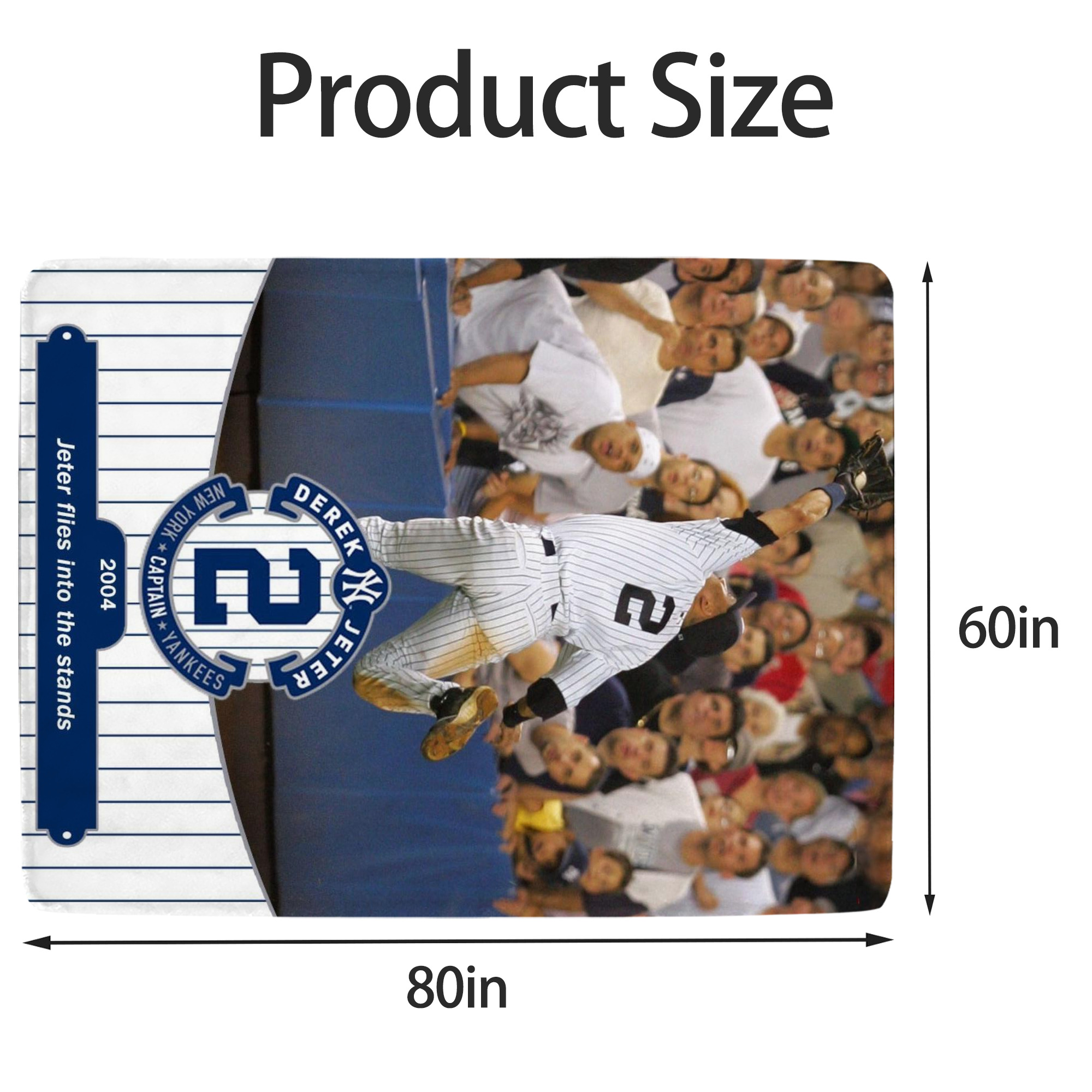 Derek Jeter 94 Soft Fleece Throw Blanket 60 X 80 Inch – Super Soft, Lightweight, And Durable – Perfect For Sofa, Bed, Camping, And More – Ideal Gift For Family And Friends