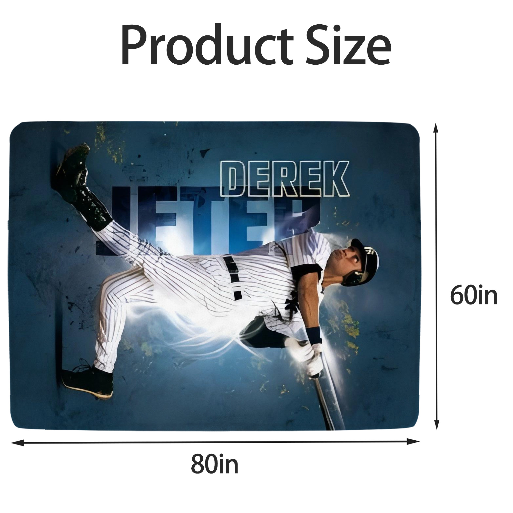 Derek Jeter 99 Soft Fleece Throw Blanket 60 X 80 Inch – Super Soft, Lightweight, And Durable – Perfect For Sofa, Bed, Camping, And More – Ideal Gift For Family And Friends