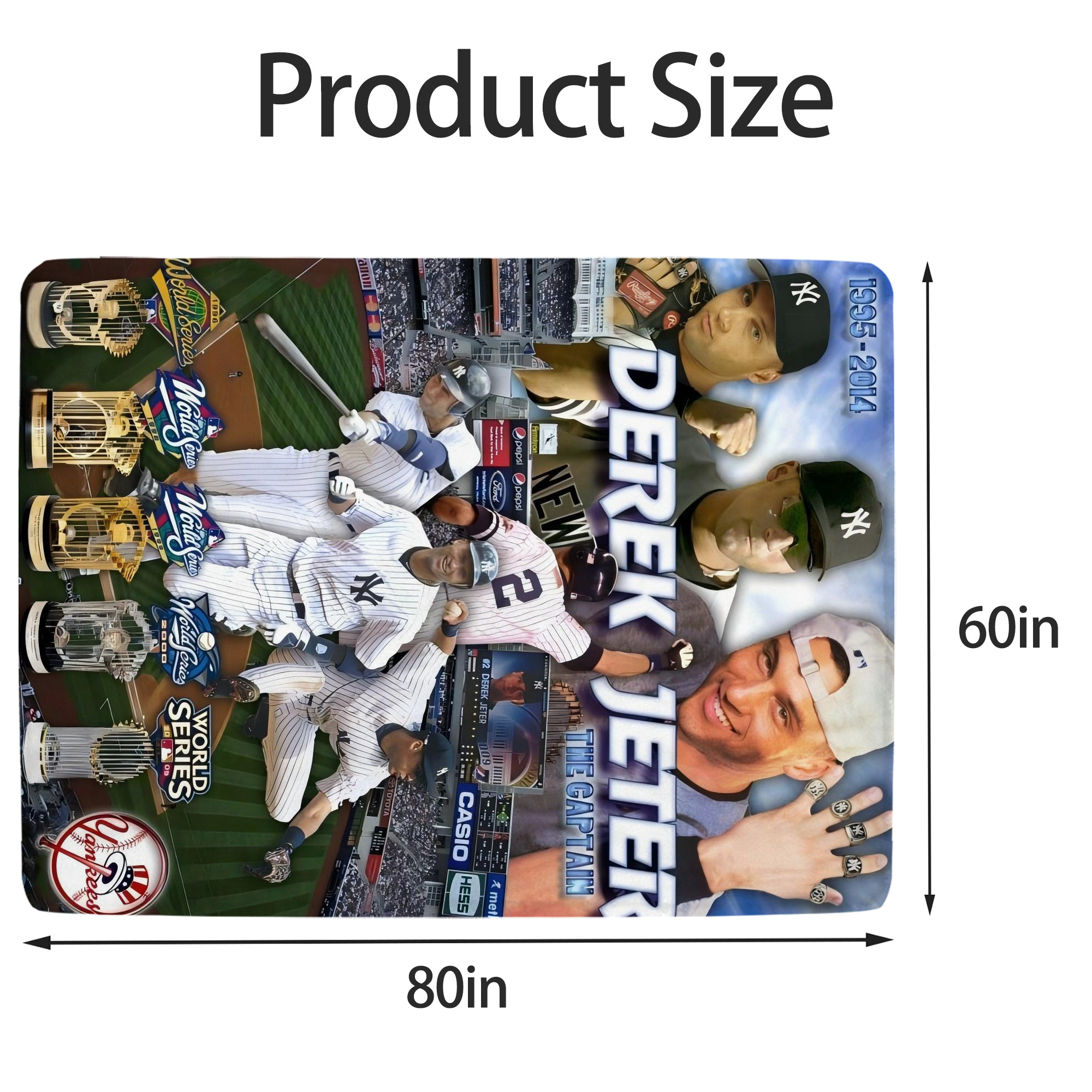 Derek Jeter 100 Soft Fleece Throw Blanket 60 X 80 Inch – Super Soft, Lightweight, And Durable – Perfect For Sofa, Bed, Camping, And More – Ideal Gift For Family And Friends